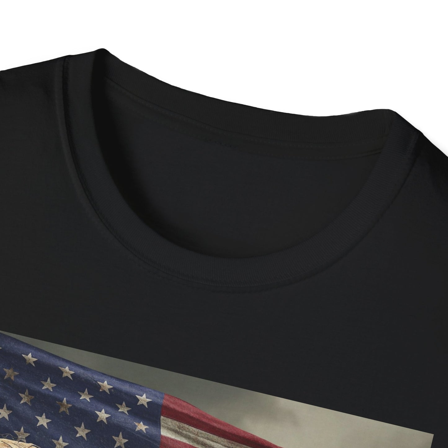 Zombie American Flag Apocalyptic Portrait Tee, bold, decaying zombie graphic