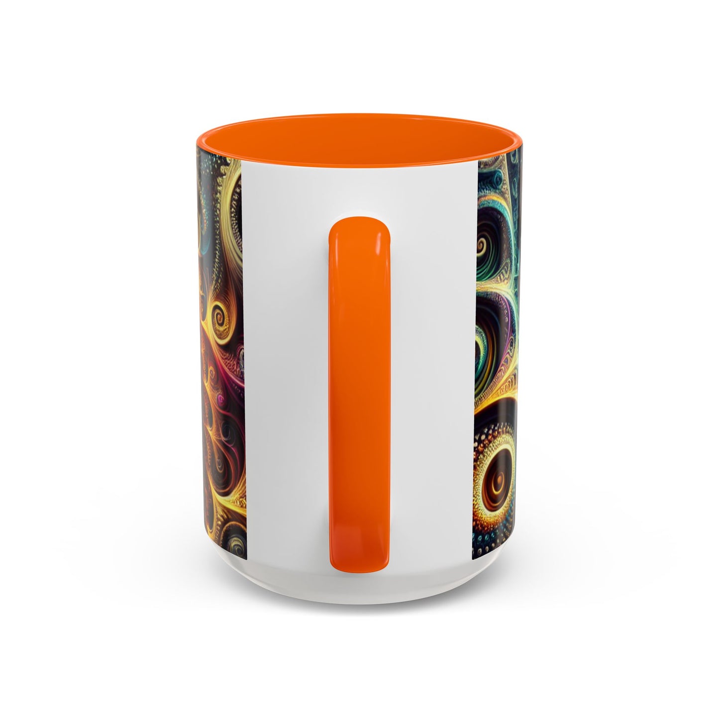 Colorful Swirl Accent Coffee Mug - Unique Spiral Design for Art Lovers