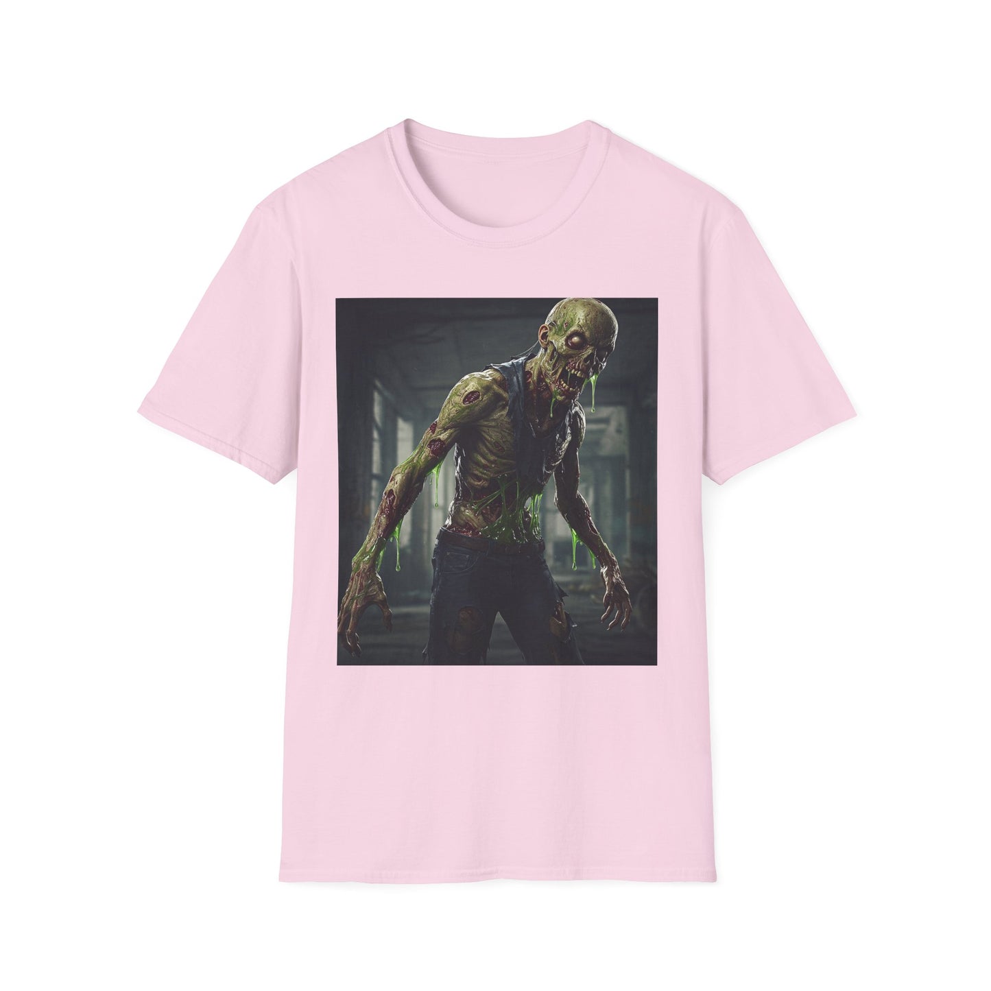 Zombie Graphic Unisex Softstyle T-Shirt - Perfect for Halloween and Horror Fans