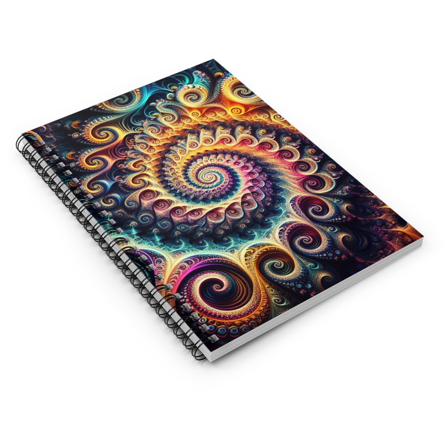 Vibrant Spiral Art Spiral Notebook - Ruled Lines for Creative Minds