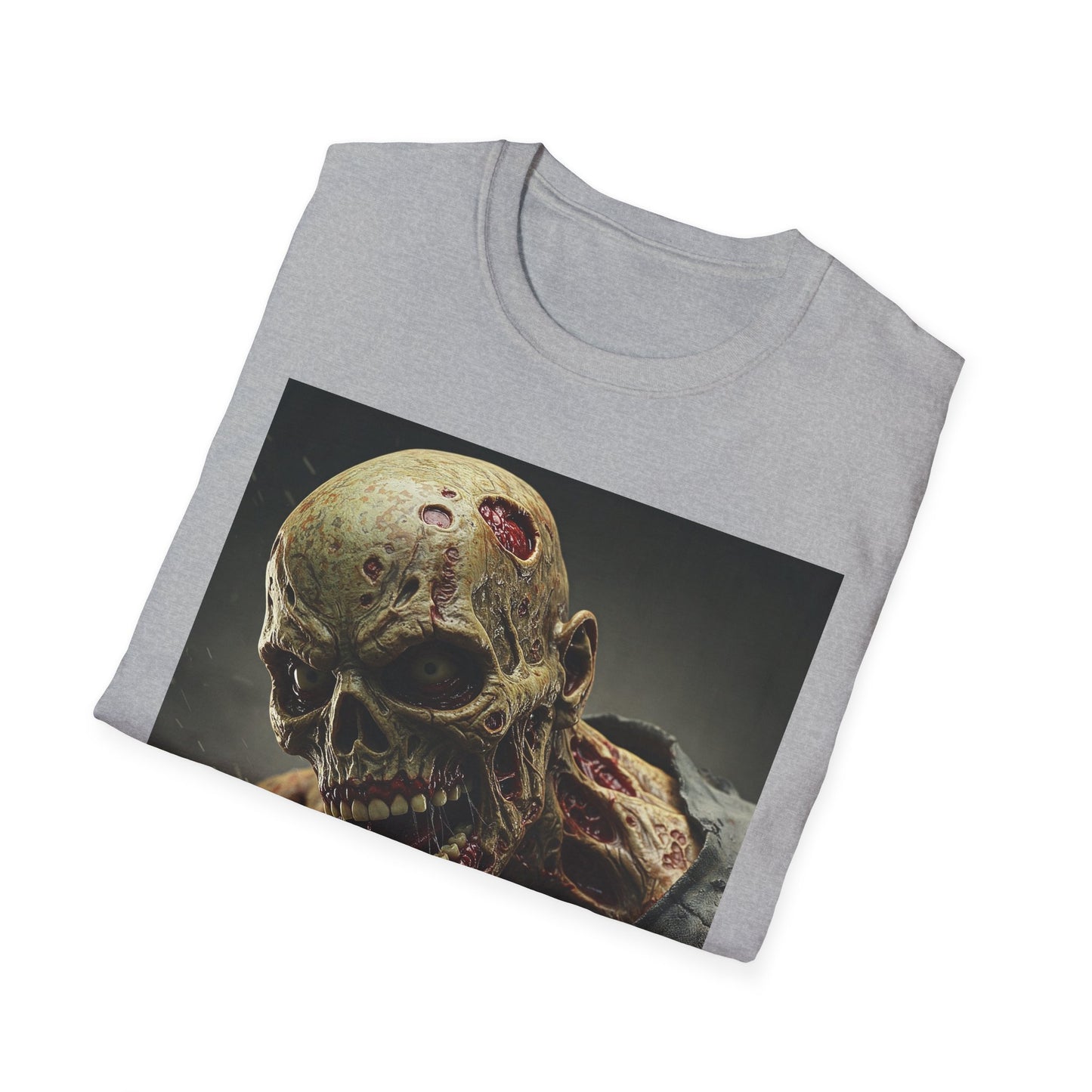 Zombie Skull Unisex Softstyle T-Shirt - Spooky Halloween Tee