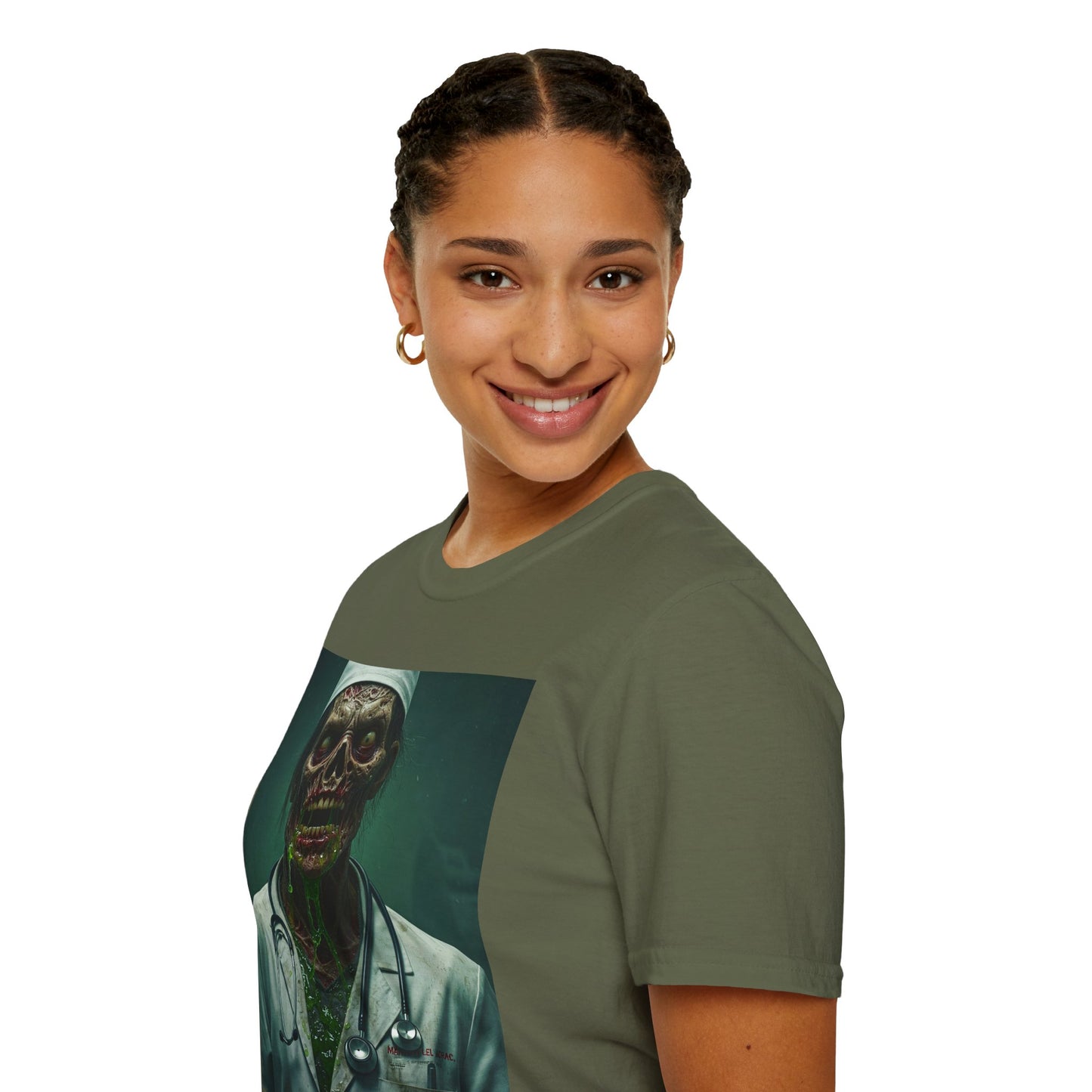 Zombie Doctor Unisex Softstyle T-Shirt - Perfect for Halloween and Horror Fans