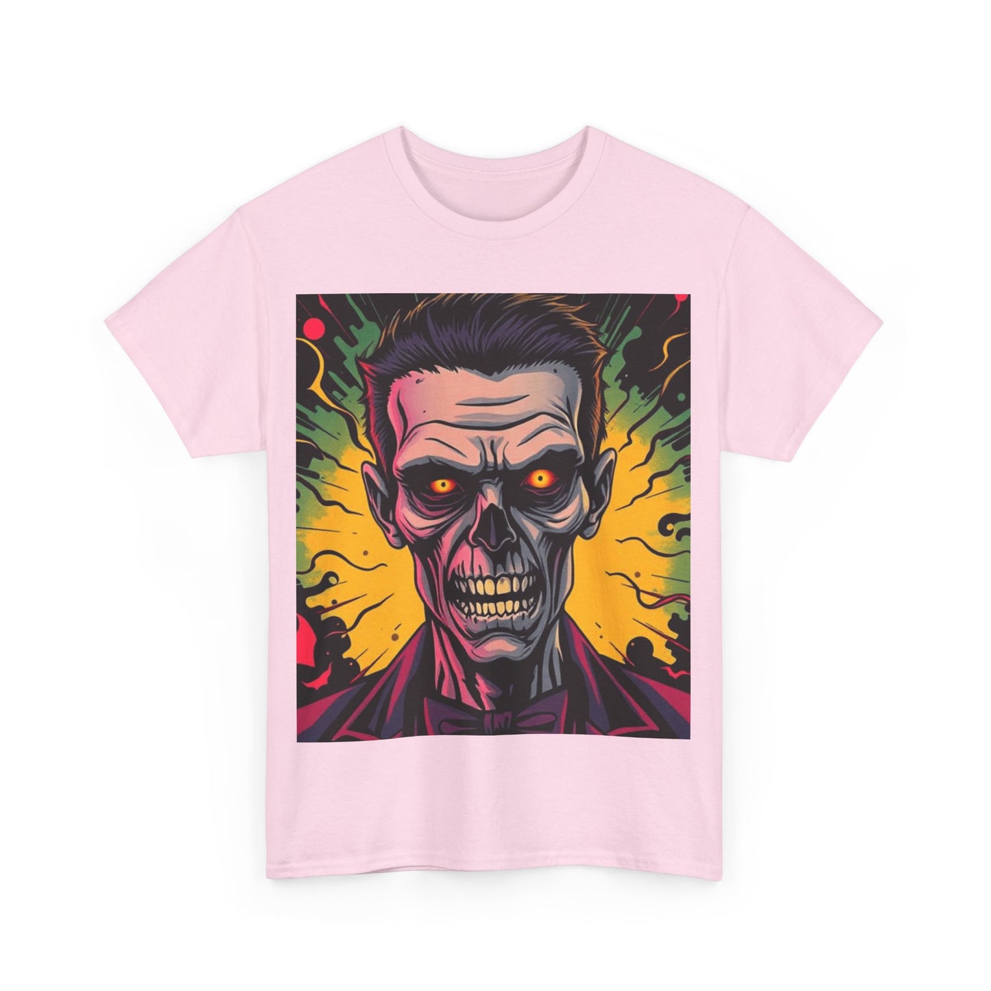 UK - Vibrant Halloween Skull Tee - Unisex Heavy Cotton Shirt