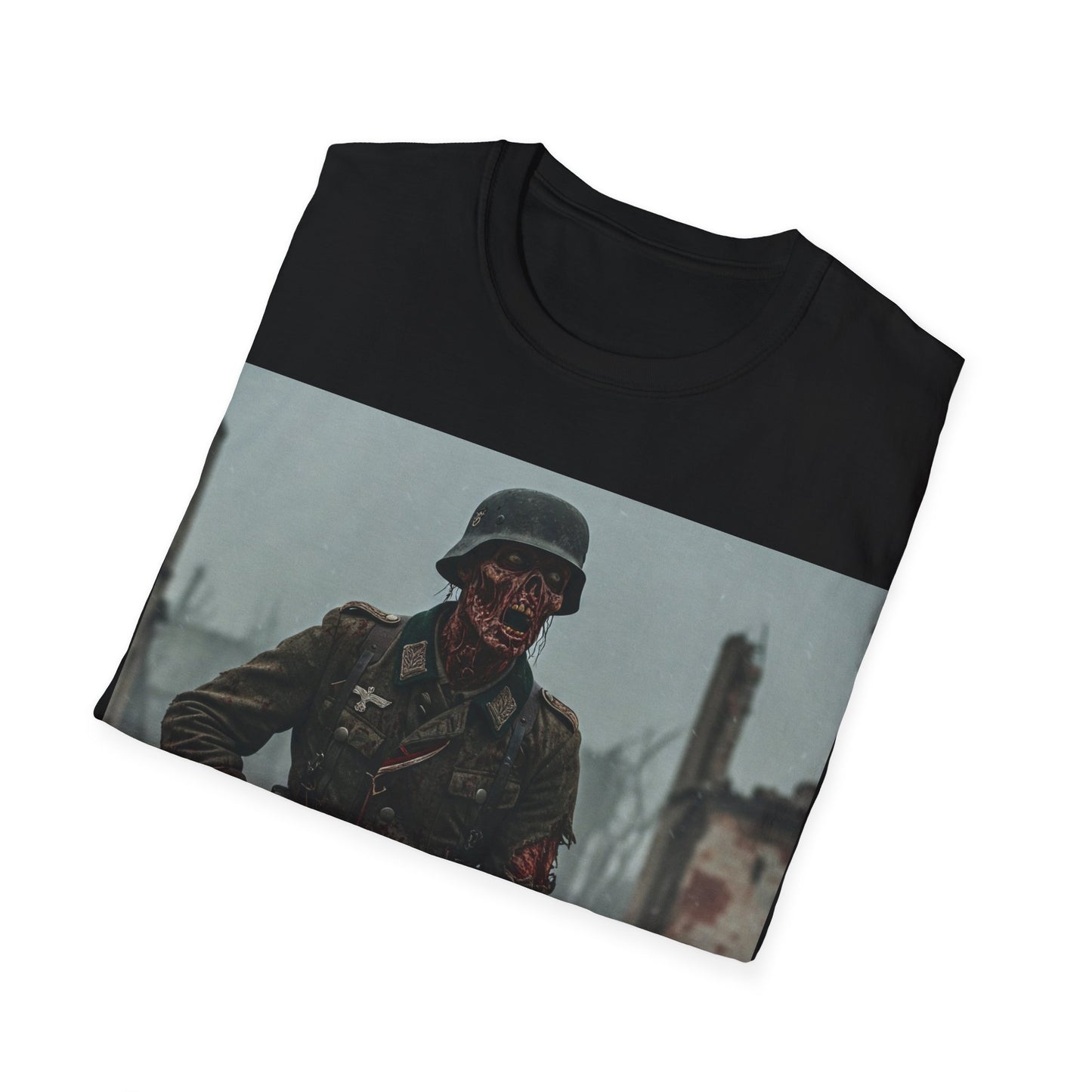 UK - Vintage Soldier Apocalyptic Portrait Tee, bold, decaying zombie graphic
