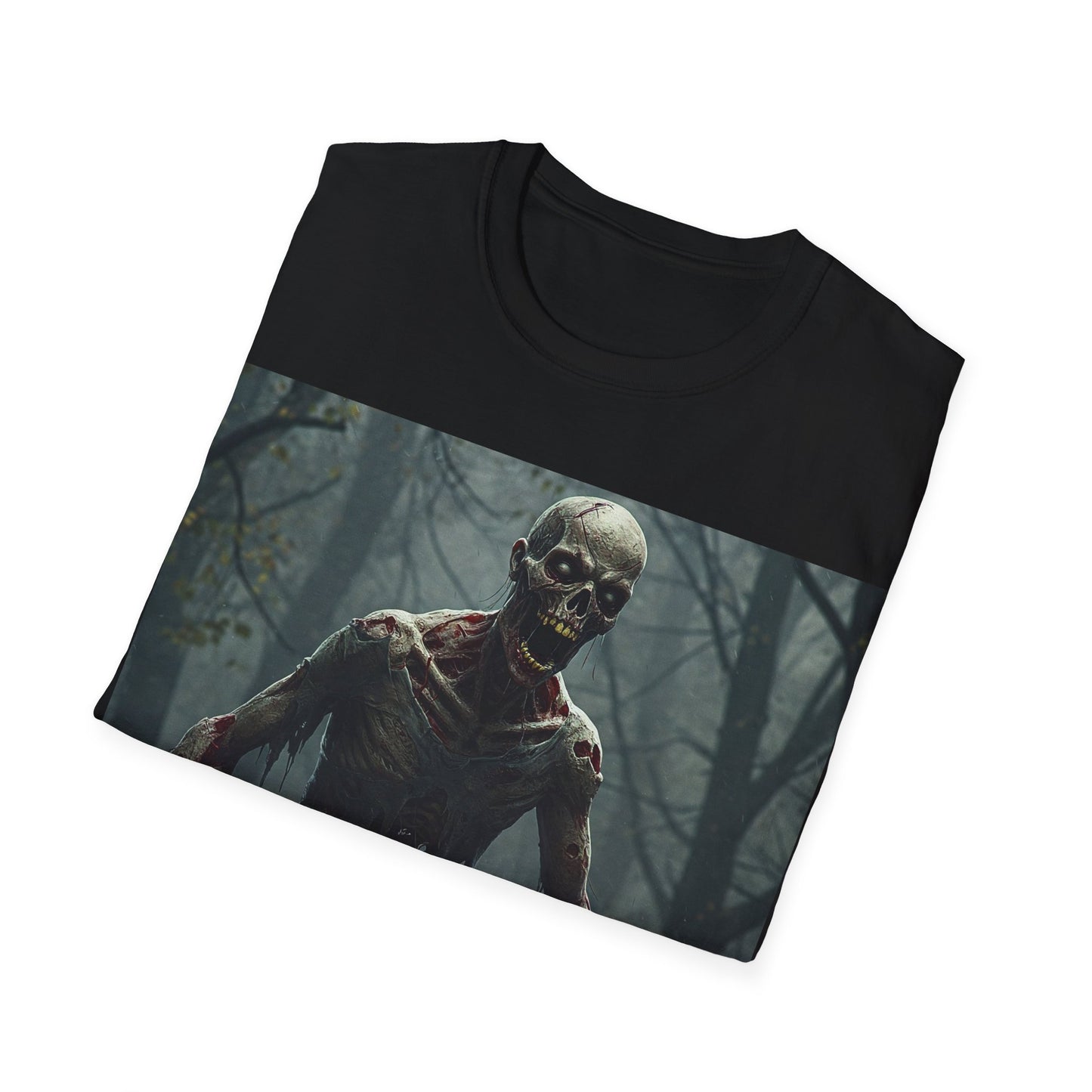 UK - Creepy Zombie Apocalyptic Portrait Tee, bold, decaying zombie graphic
