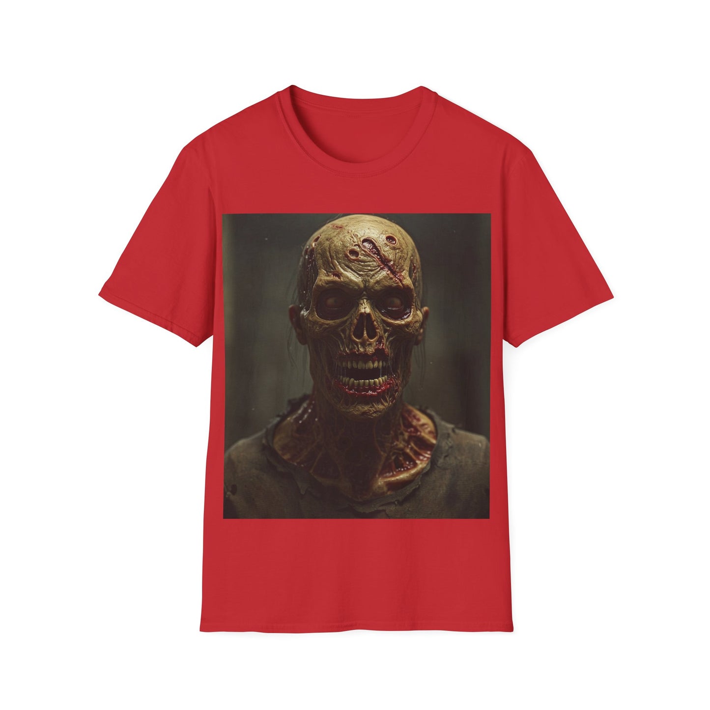 UK - Unisex Softstyle T-Shirt - Creepy Skull Design - Perfect for Halloween or Casual Wear