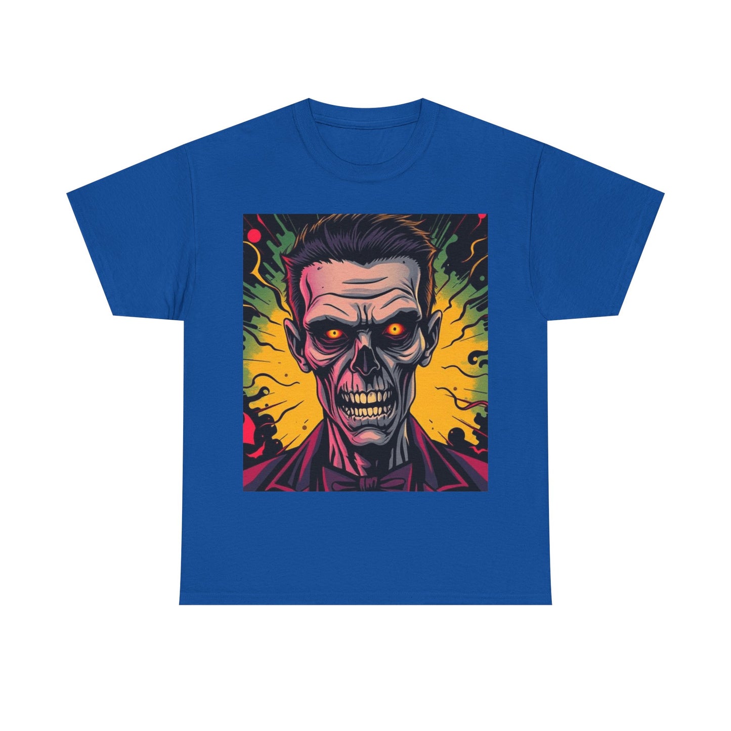 UK - Vibrant Halloween Skull Tee - Unisex Heavy Cotton Shirt