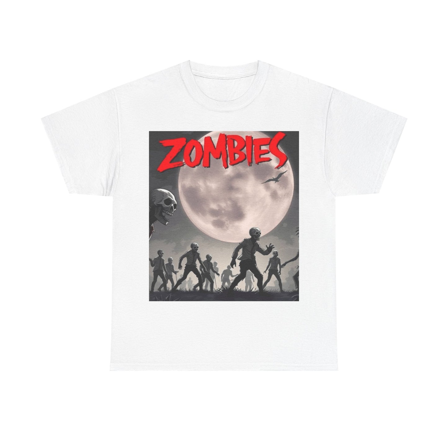 UK - Zombie Themed Unisex Heavy Cotton Tee - Perfect for Halloween and Horror Lovers