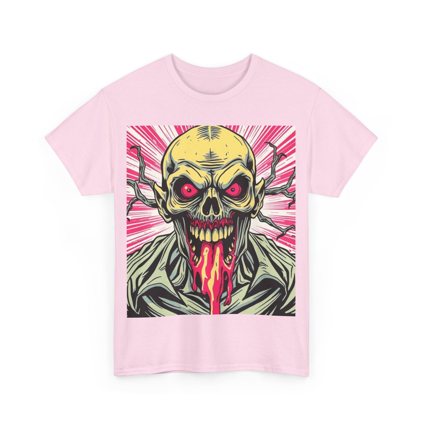 UK - Retro Skull Graphic Unisex Heavy Cotton Tee - Unique Halloween Tee