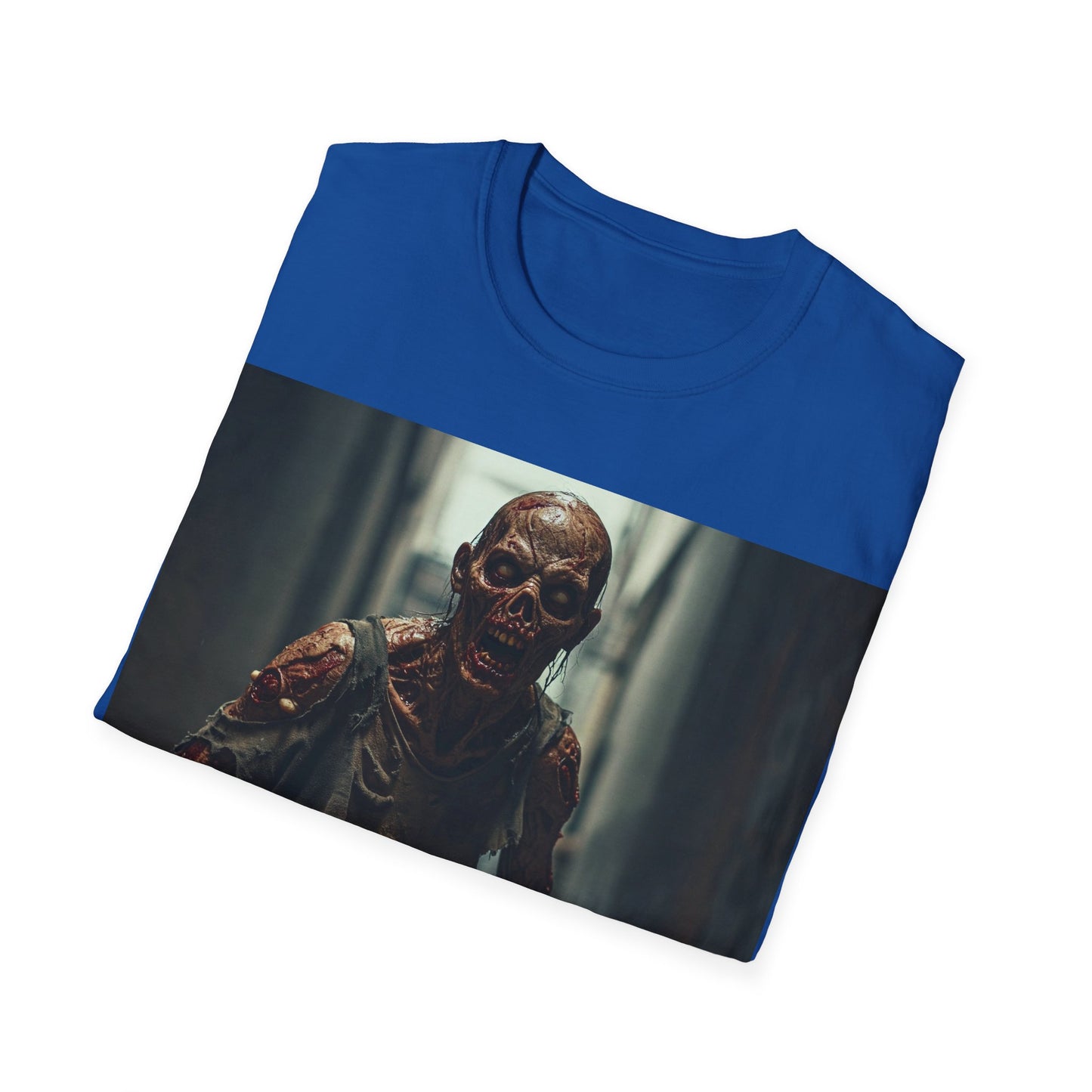 UK - Zombie Graphic Unisex Softstyle T-Shirt - Perfect for Halloween & Horror Fans