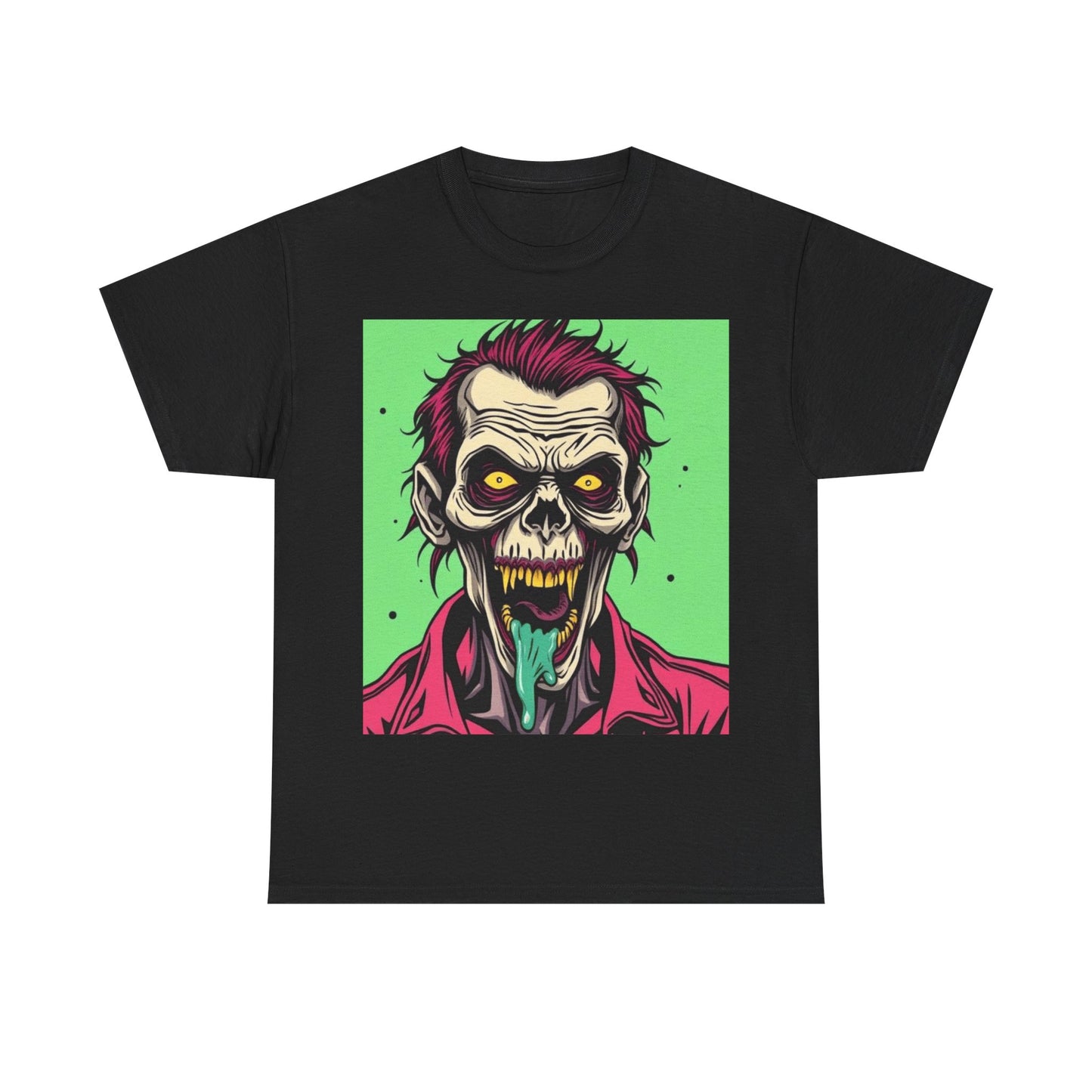UK - Zombie Graphic Unisex Heavy Cotton Tee - Perfect for Halloween and Horror Lovers