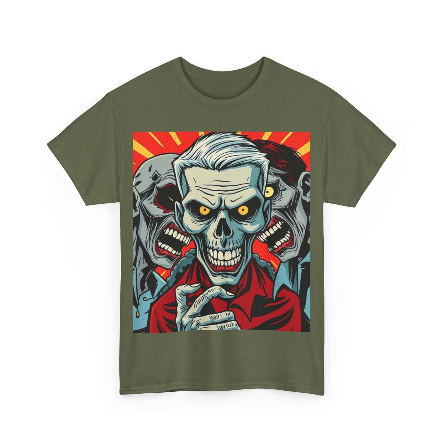 UK - Graphic Skull Print Unisex Heavy Cotton Tee - Edgy Style for Horror Fans