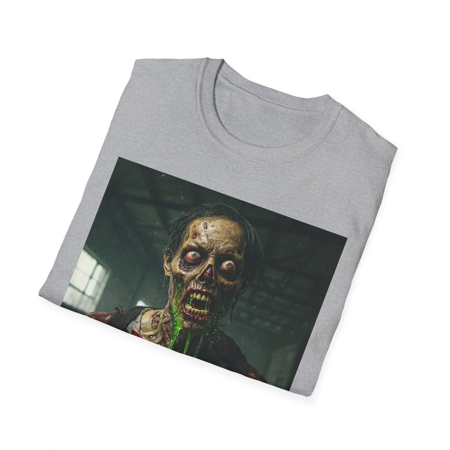 Apocalyptic Portrait Tee, bold, decaying zombie graphic