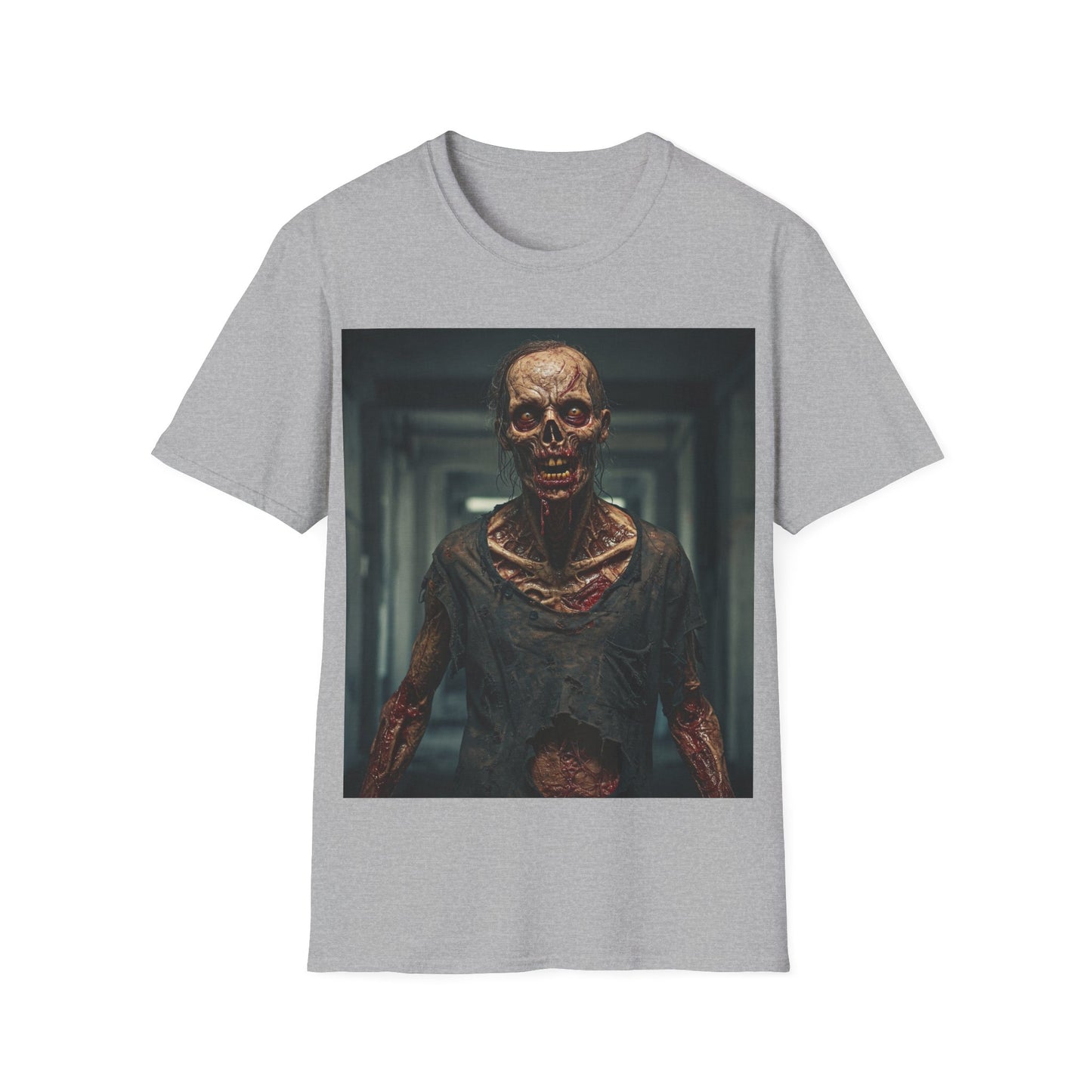 UK - Creepy Zombie Graphic Apocalyptic Portrait Tee, bold, decaying zombie graphic
