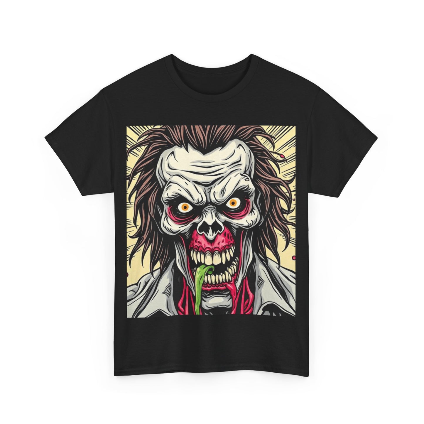 UK - Zombie Graphic Unisex Heavy Cotton Tee - Spooky Horror Shirt
