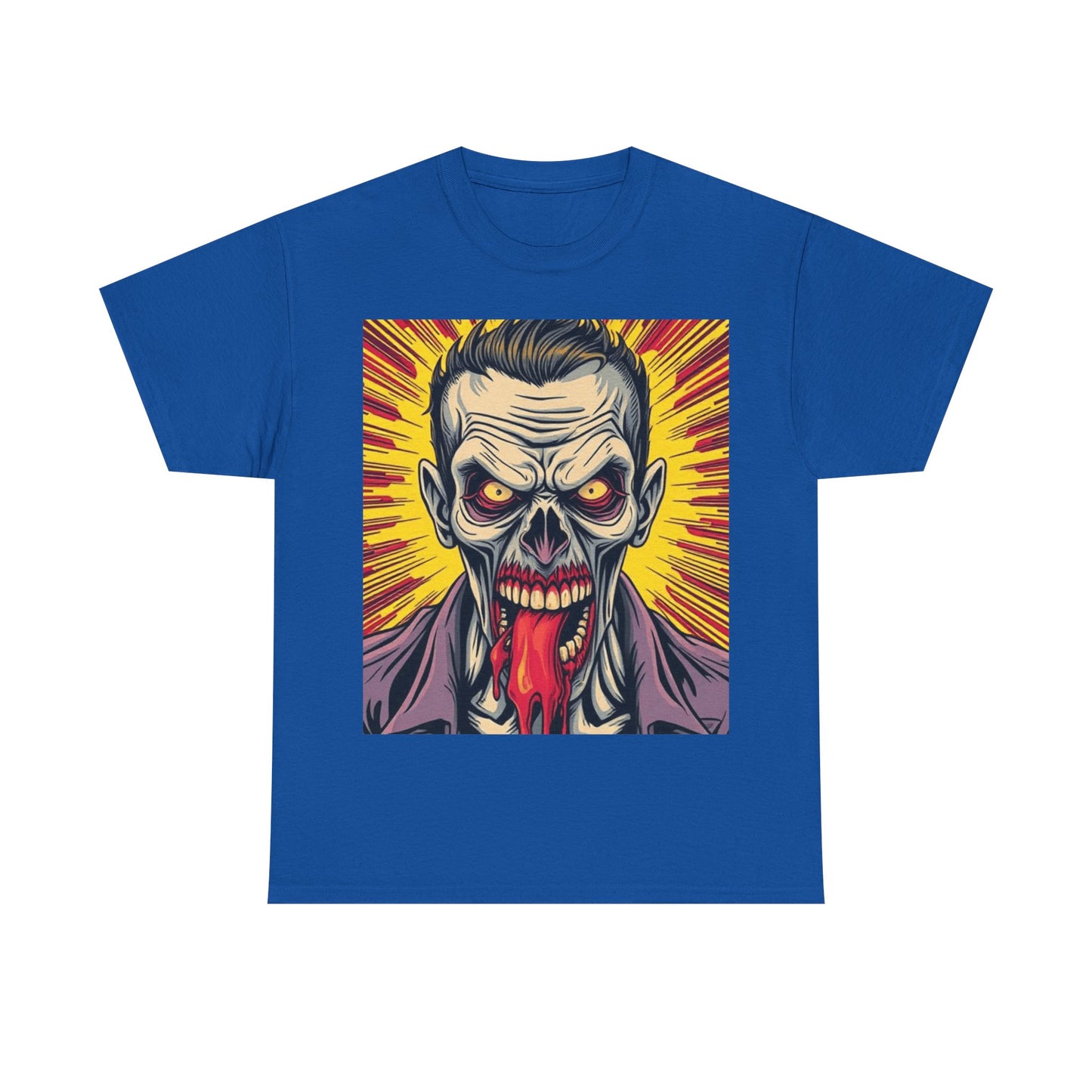 UK - Zombie Horror Graphic Unisex Heavy Cotton Tee - Perfect for Halloween and Fans of Spooky Style