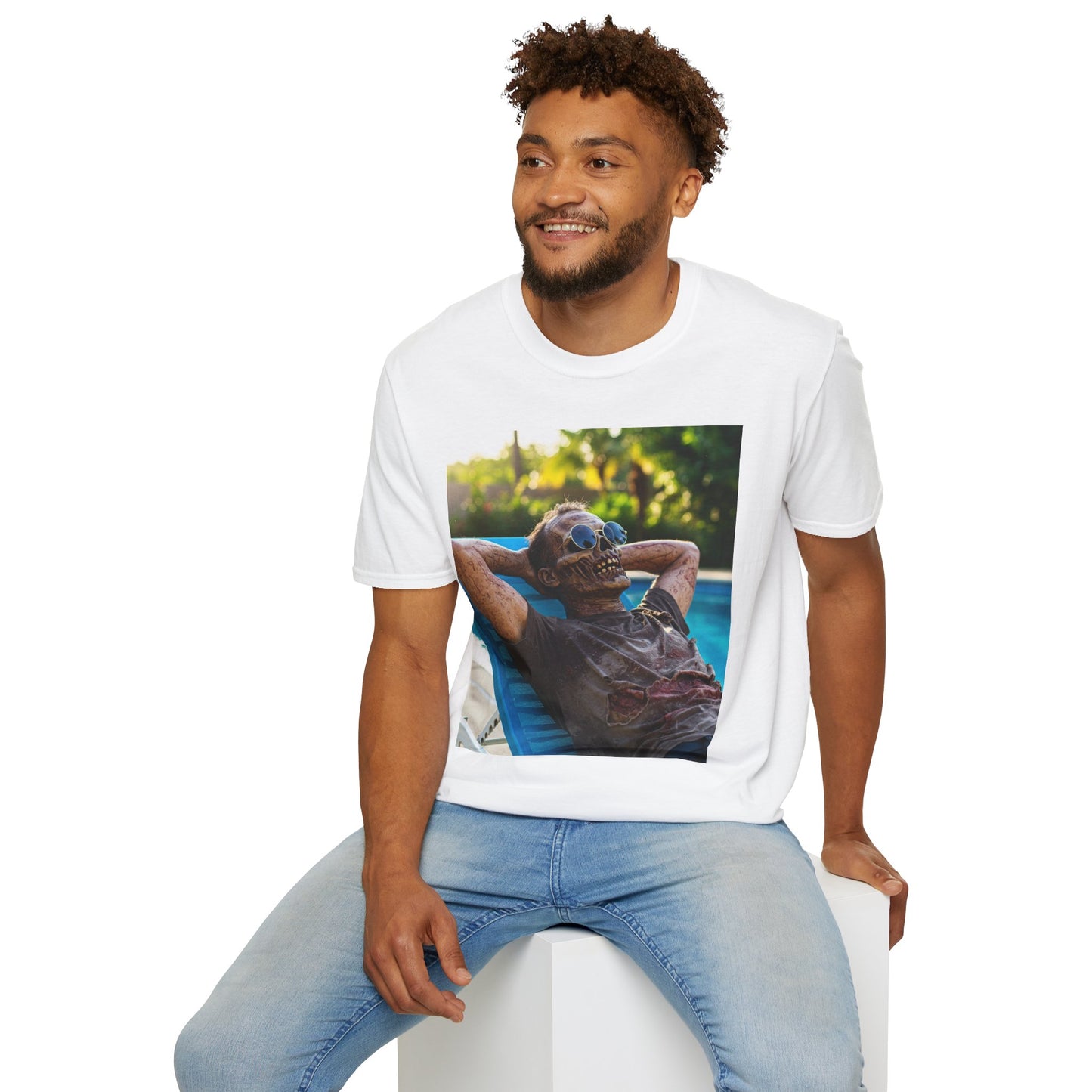 Chillin' Zombie Unisex Softstyle T-Shirt | Halloween Apparel