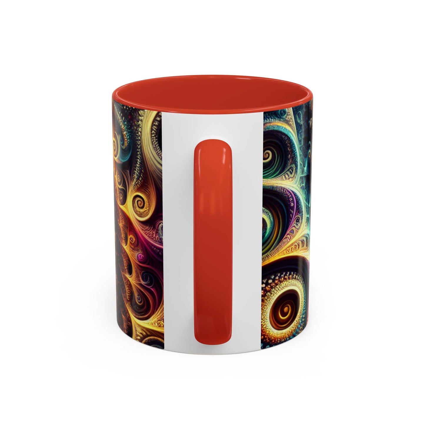 Colorful Swirl Accent Coffee Mug - Unique Spiral Design for Art Lovers