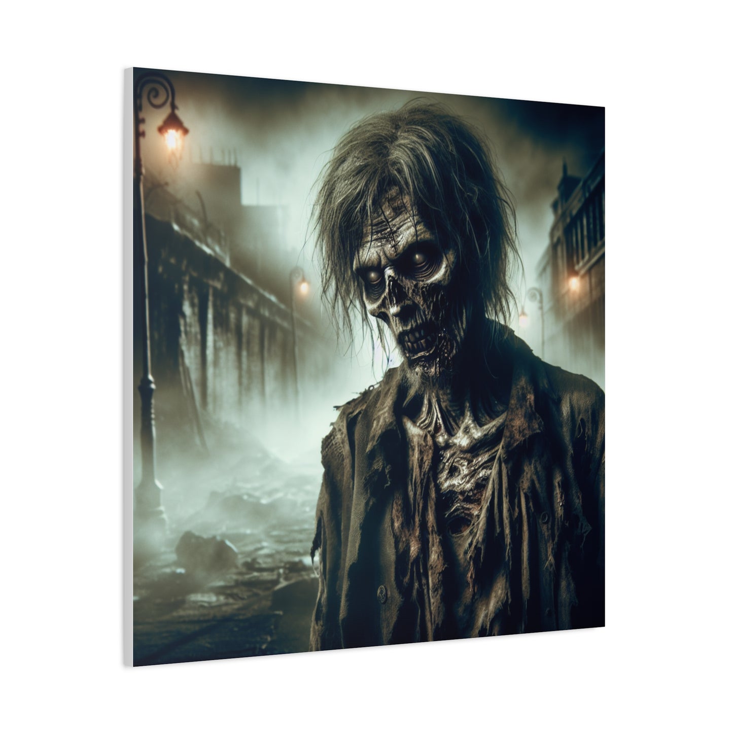 Zombie Portrait Matte Canvas Wall Art