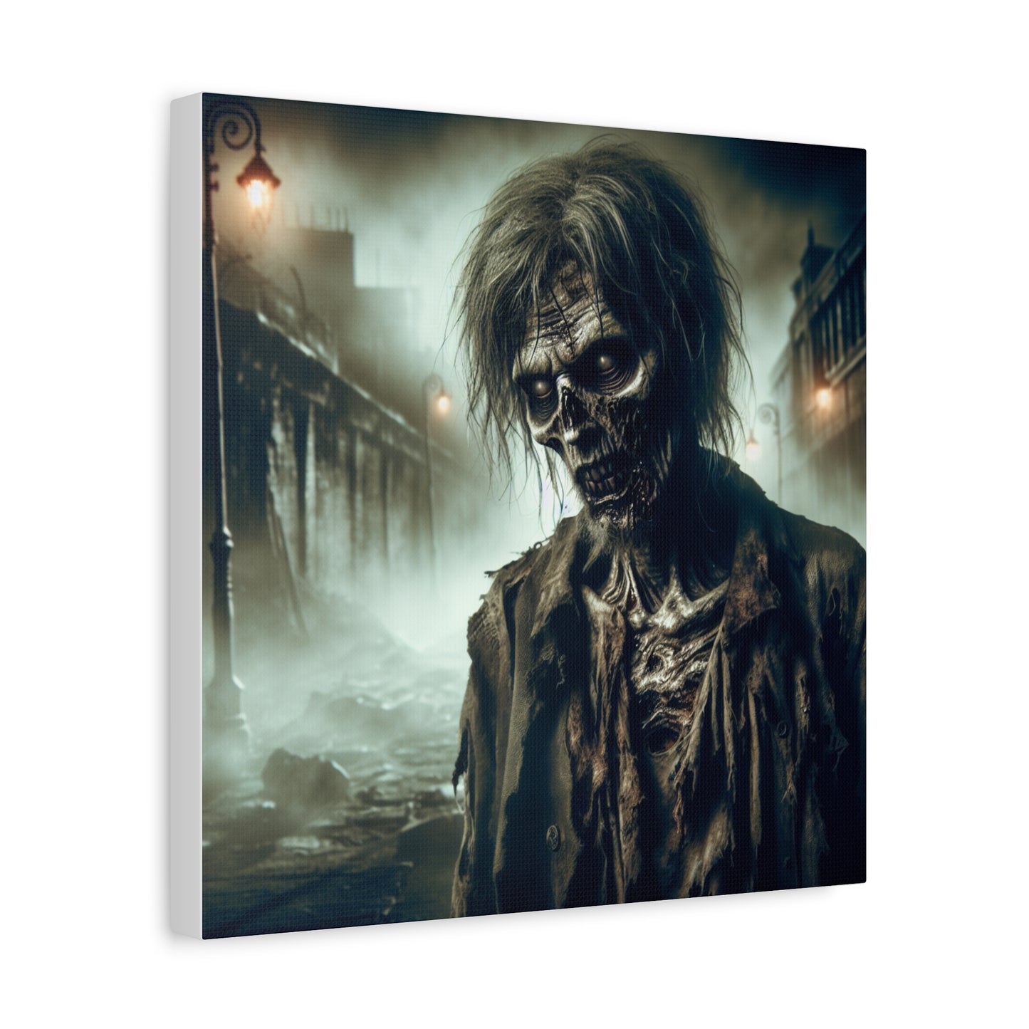 Zombie Portrait Matte Canvas Wall Art