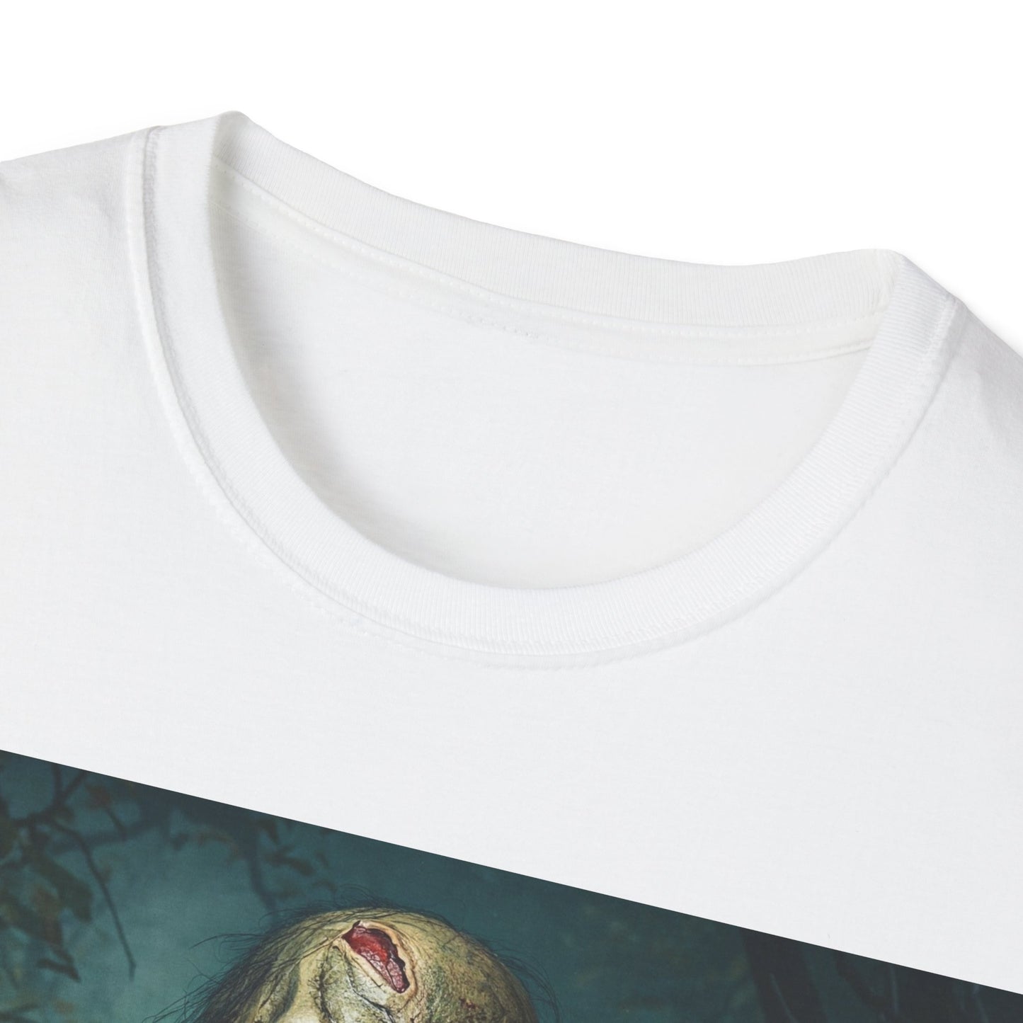UK - Spooky Cat and Zombie Unisex Softstyle T-Shirt for Halloween