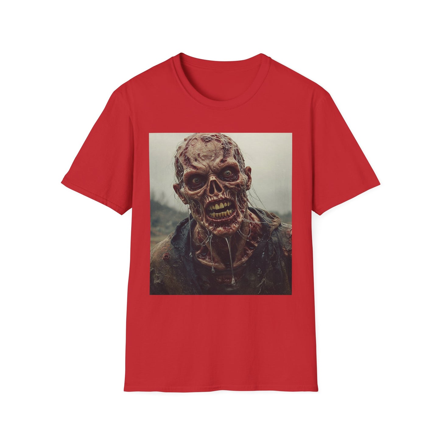 Apocalyptic Portrait Tee, bold, decaying zombie graphic