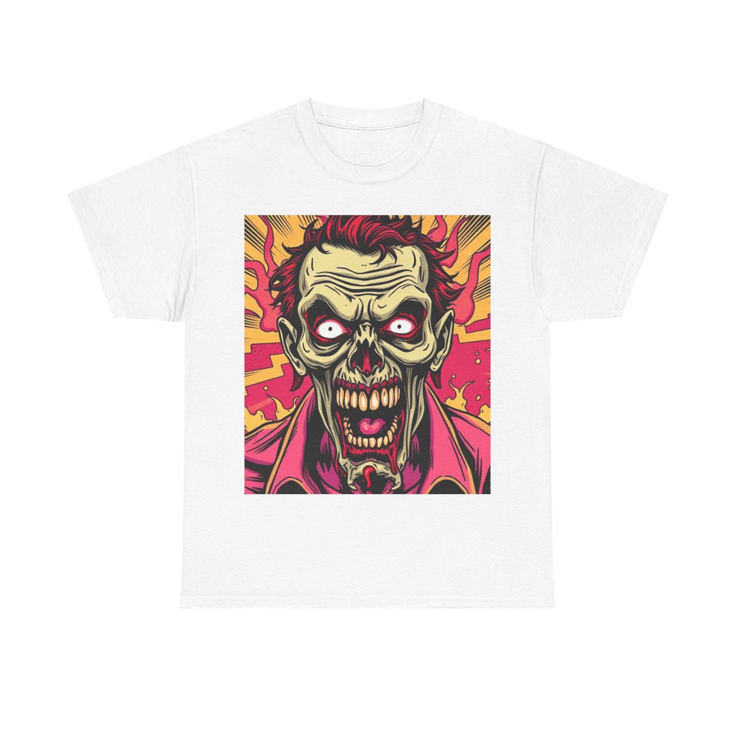 UK - Unisex Heavy Cotton Tee - Creepy Zombie Graphic Shirt