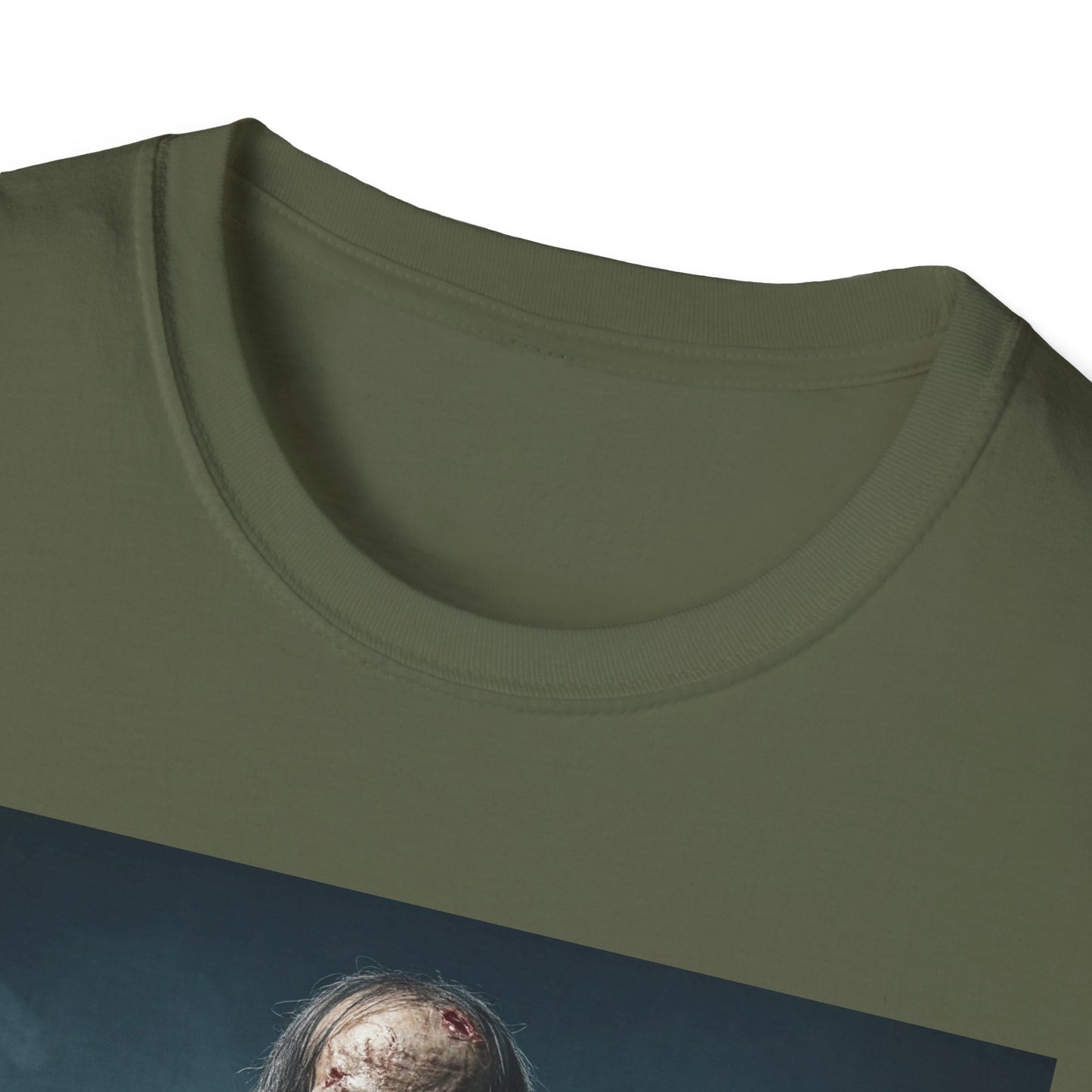 Apocalyptic Portrait Tee, bold, decaying zombie graphic