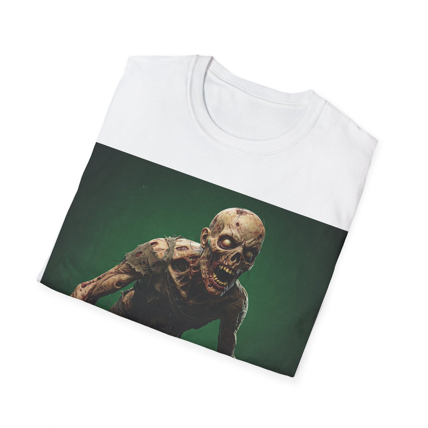 UK - Zombie Graphic Unisex Softstyle T-Shirt - Perfect for Halloween and Horror Fans