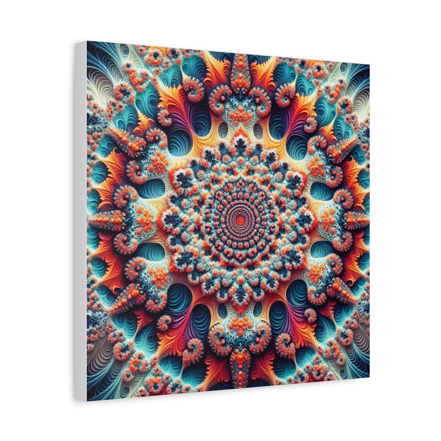 Vibrant Fractal Art Canvas – Stunning Stretched Wall Decor for Home or Office