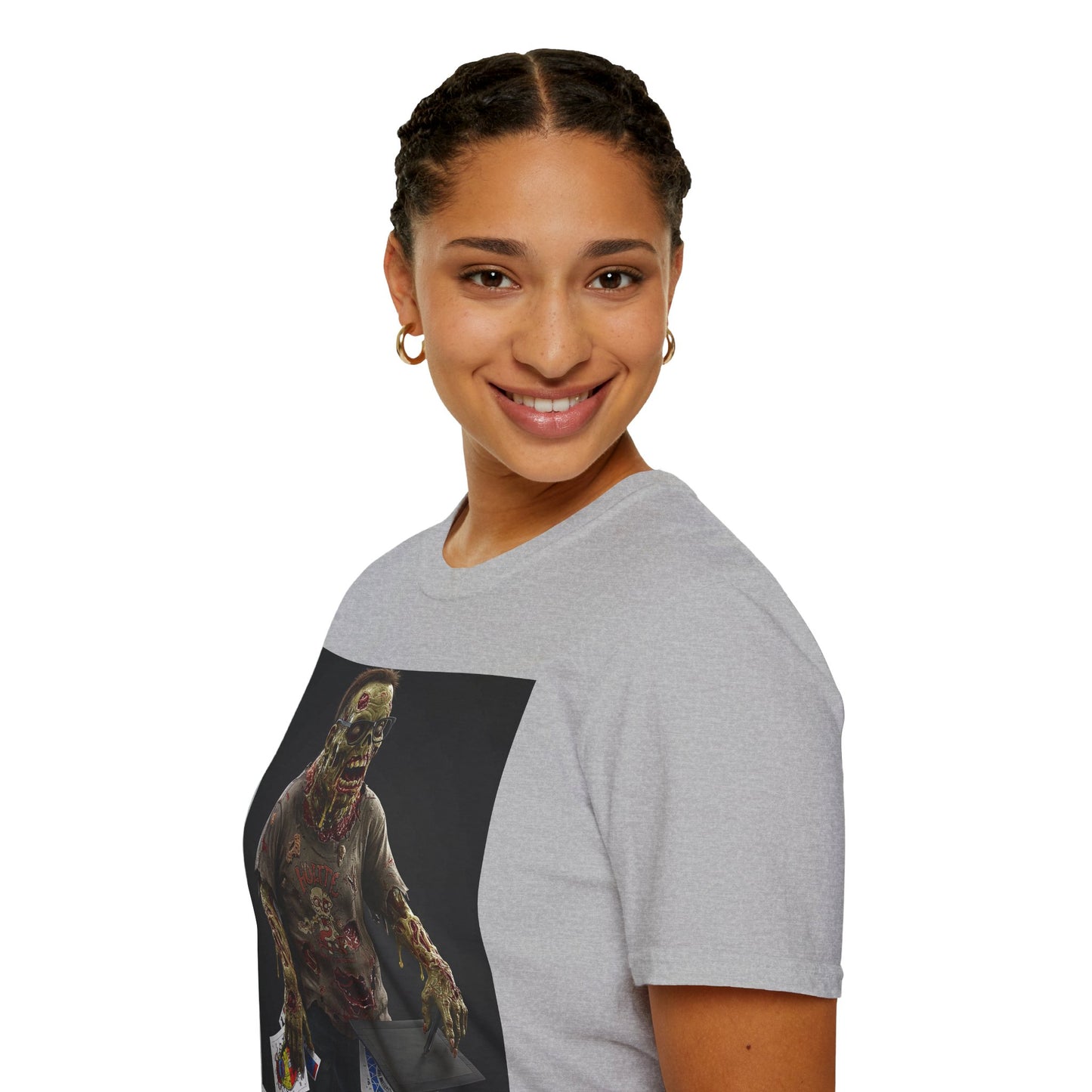 Zombie Graphic Unisex Softstyle T-Shirt - Perfect for Halloween and Casual Wear
