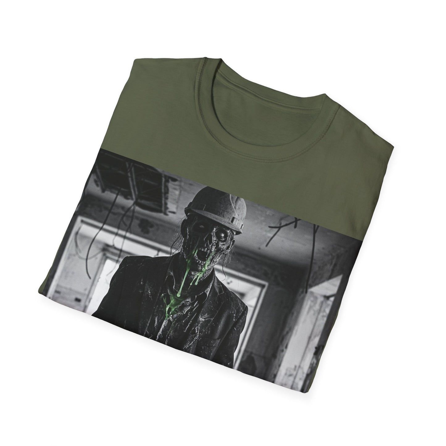UK - Unisex Softstyle T-Shirt with Creepy Monster Design - Perfect for Halloween and Horror Fans