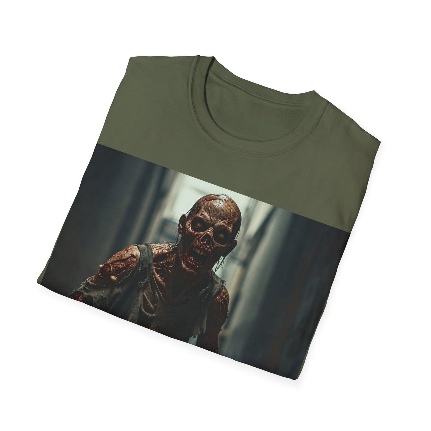 UK - Zombie Graphic Unisex Softstyle T-Shirt - Perfect for Halloween & Horror Fans