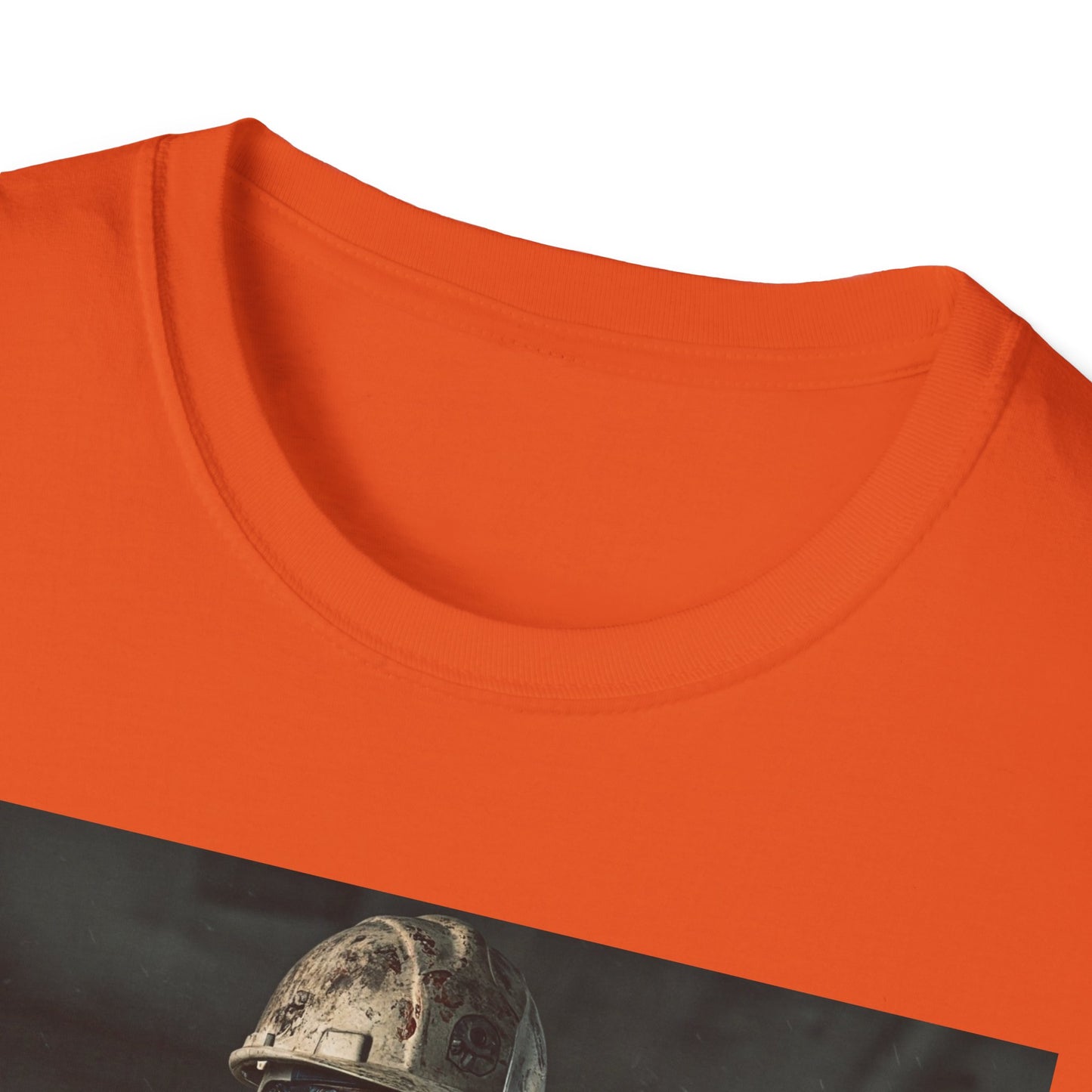 Creepy Construction Worker Graphic Tee | Unisex Softstyle T-Shirt | Perfect for Halloween and Horror Fans