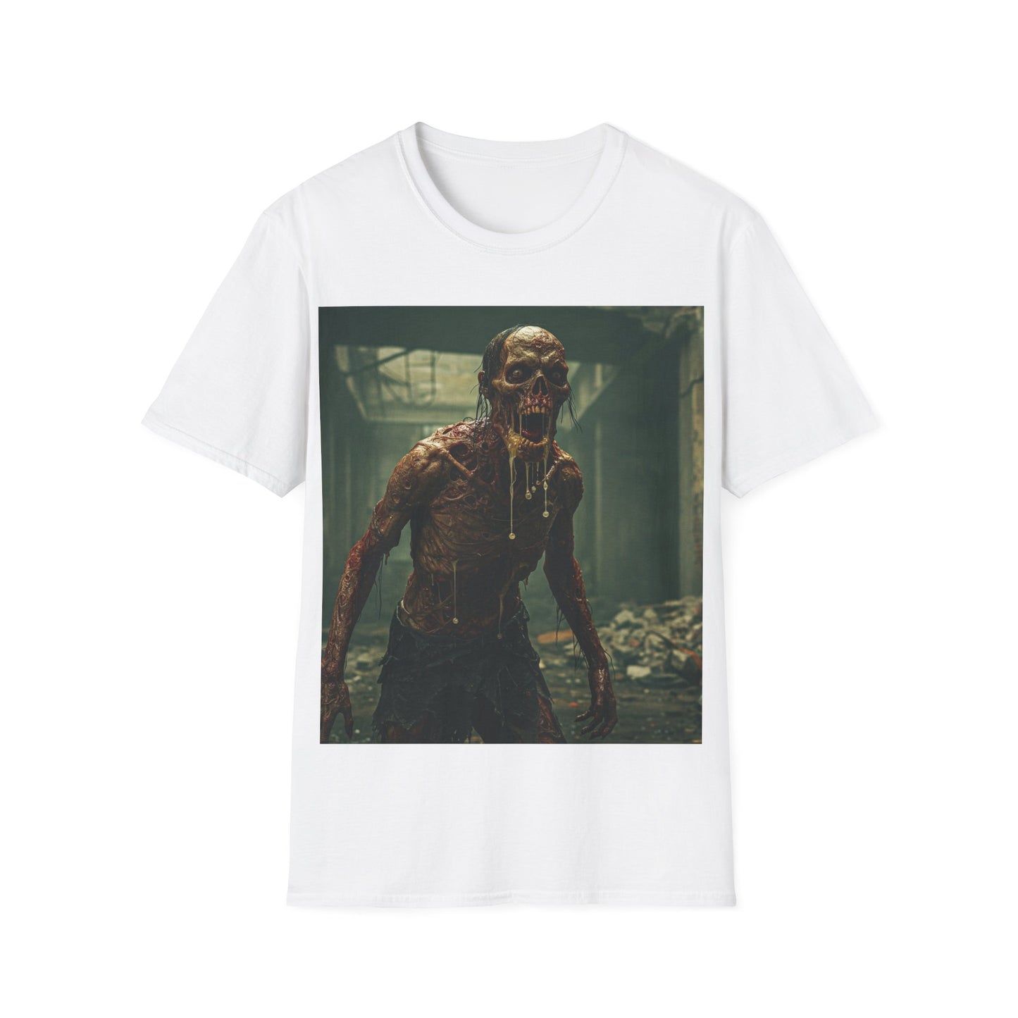 UK - Horror Graphic Unisex T-Shirt - Spooky Zombie Design - Perfect for Halloween and Horror Fans