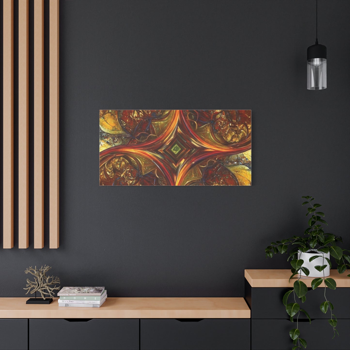 Abstract Art Matte Canvas Wall Decor - Vibrant Fractal Design, Colorful Home Accent