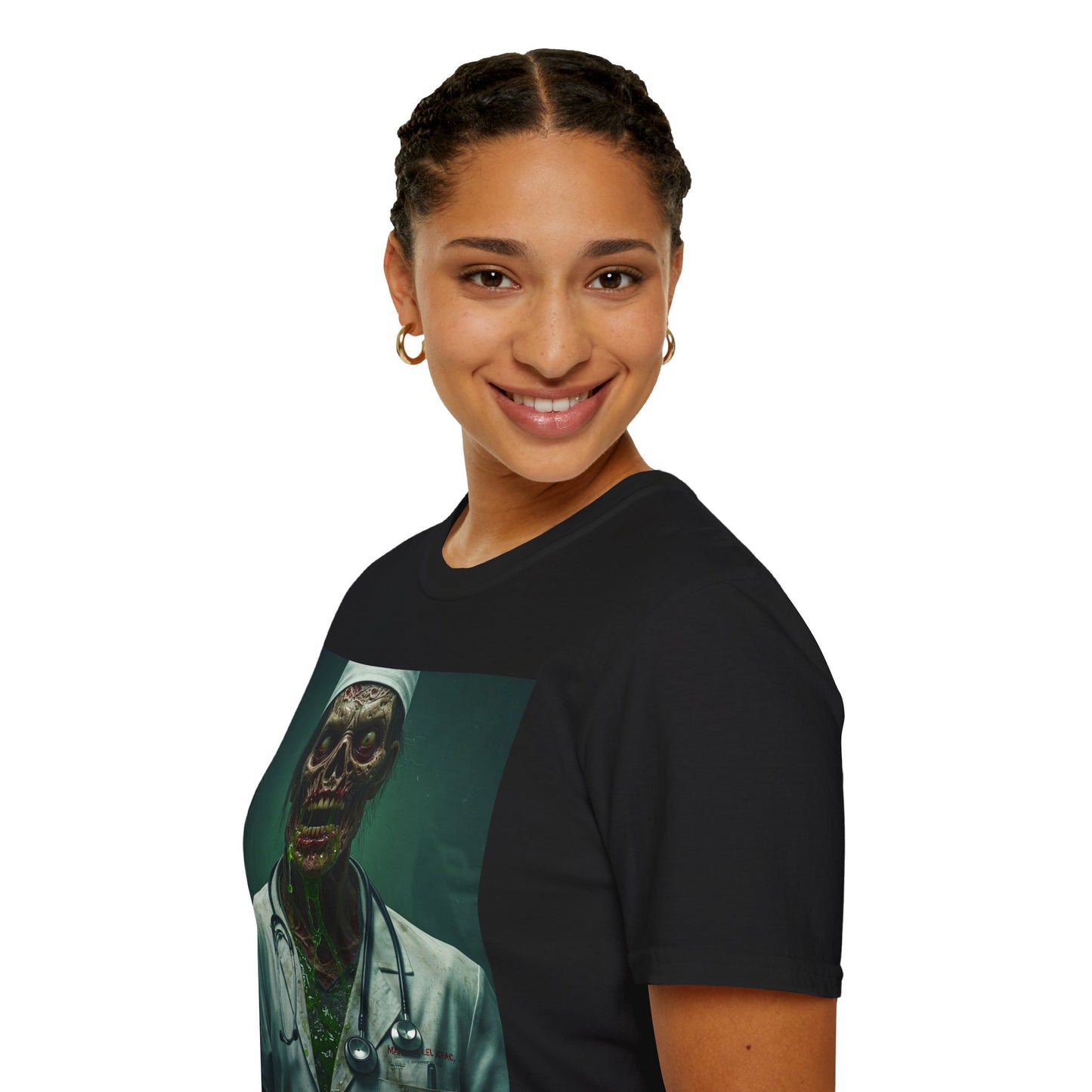 Zombie Doctor Unisex Softstyle T-Shirt - Perfect for Halloween and Horror Fans