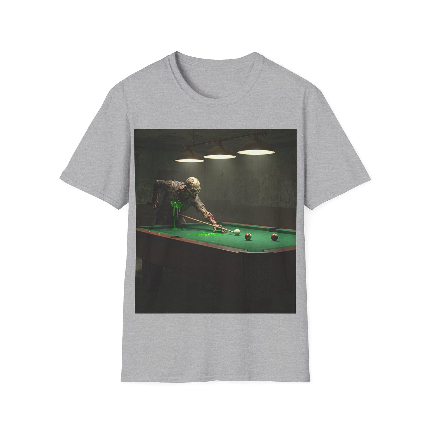 UK - Vintage Billiards Unisex Softstyle T-Shirt - Pool Table Design