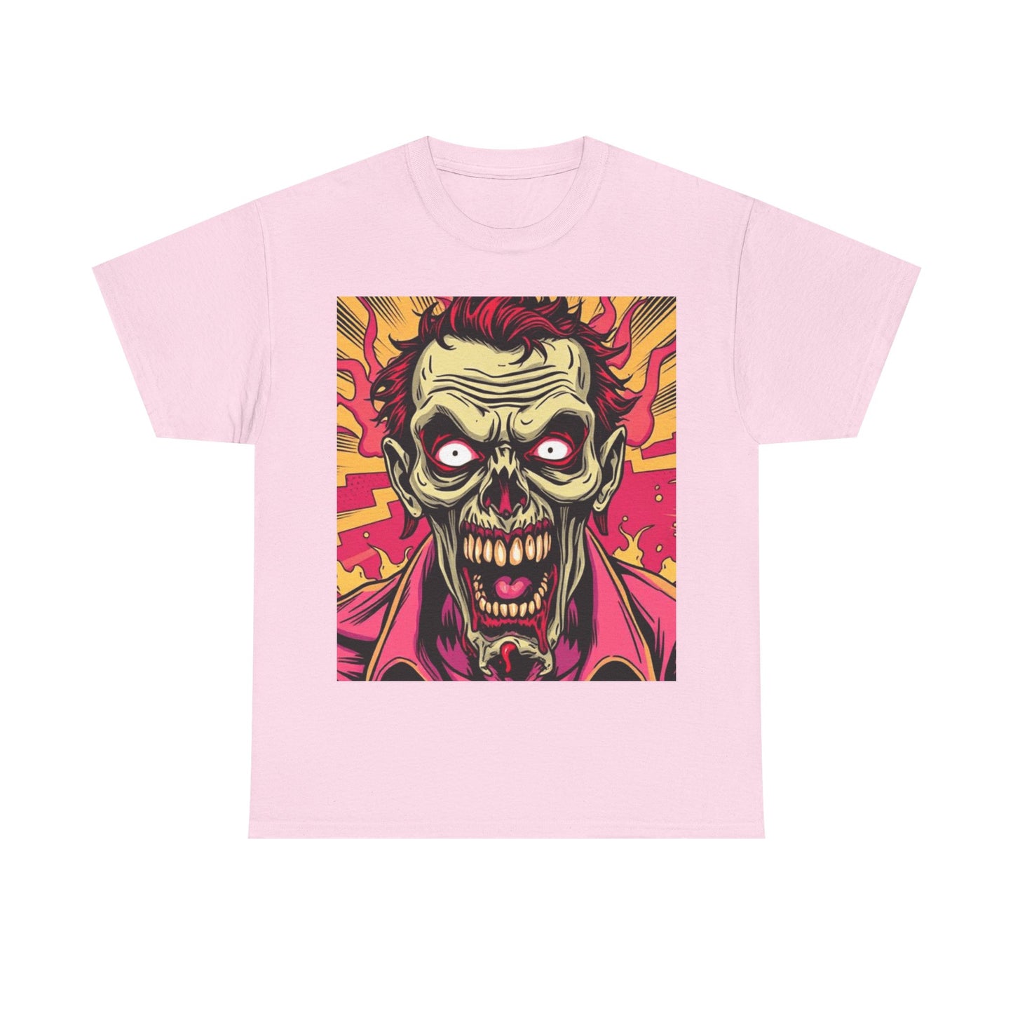 UK - Unisex Heavy Cotton Tee - Creepy Zombie Graphic Shirt