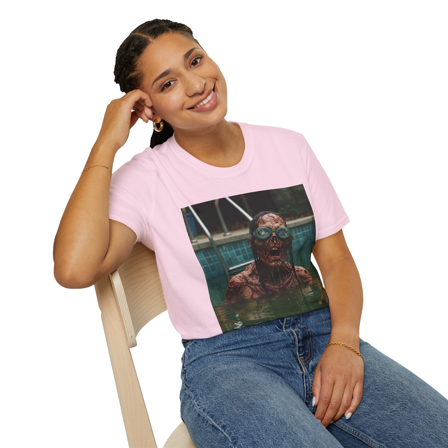 Chilling Horror Unisex Softstyle T-Shirt - Spooky Monster Design