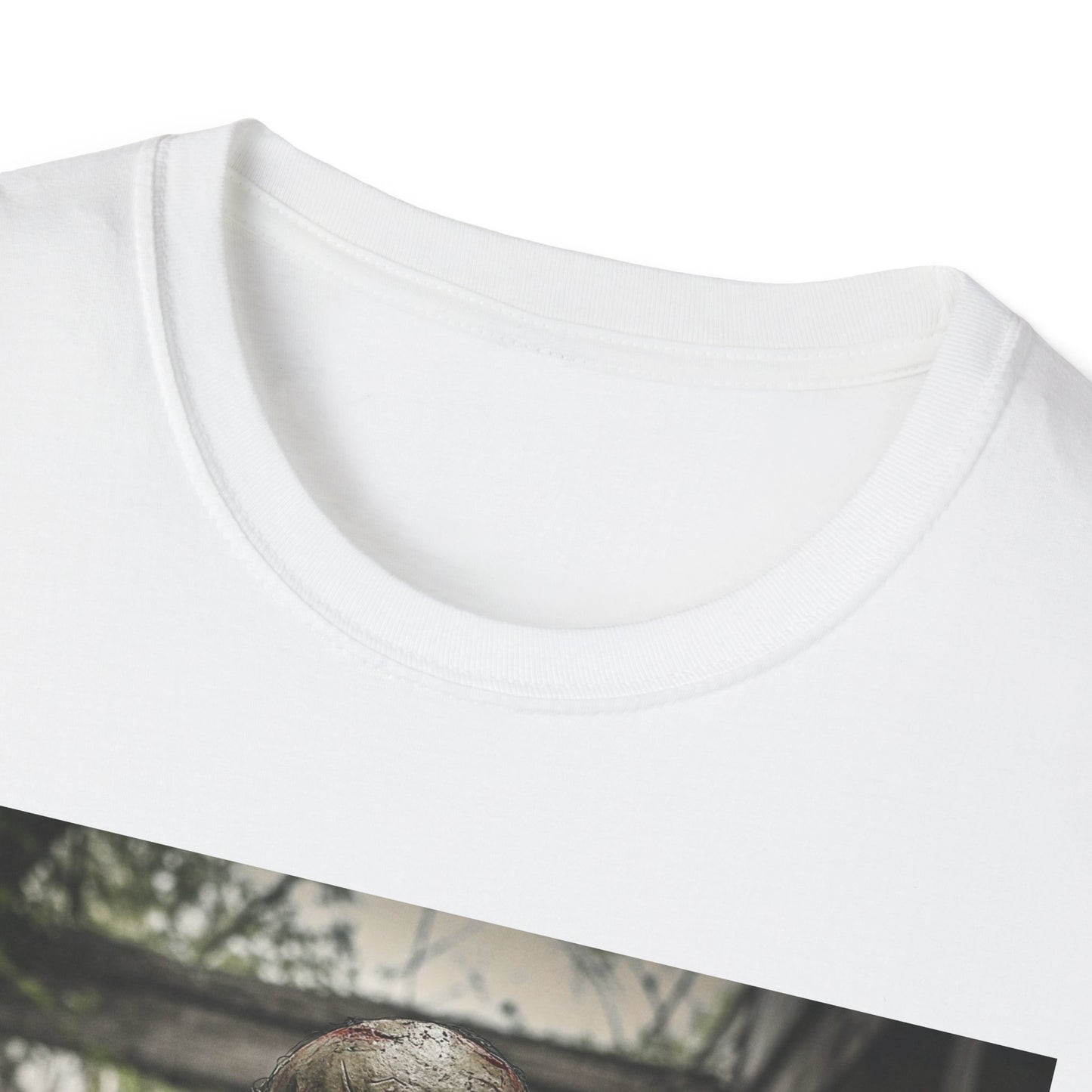 Apocalyptic Portrait Tee, bold, decaying zombie graphic