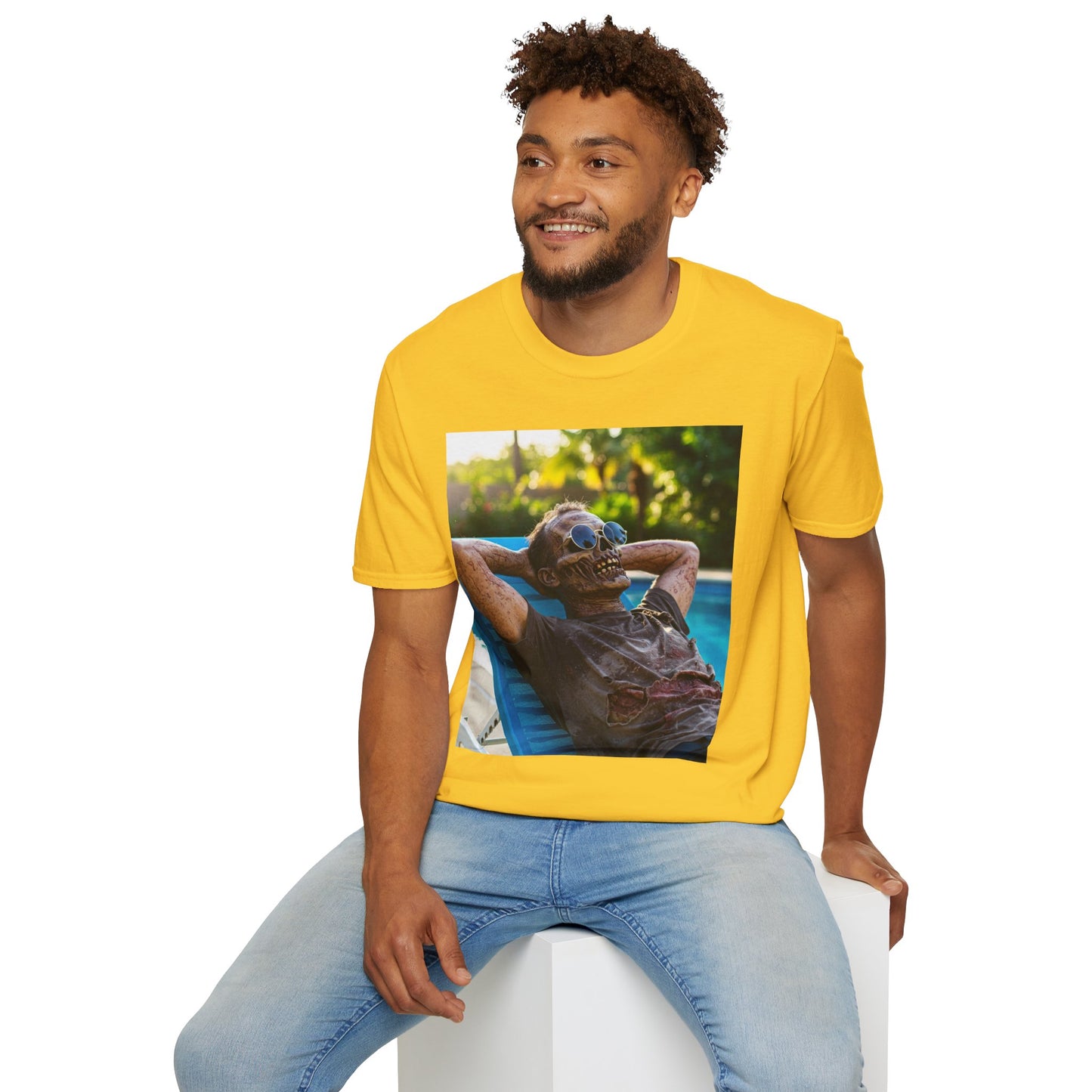 Chillin' Zombie Unisex Softstyle T-Shirt | Halloween Apparel