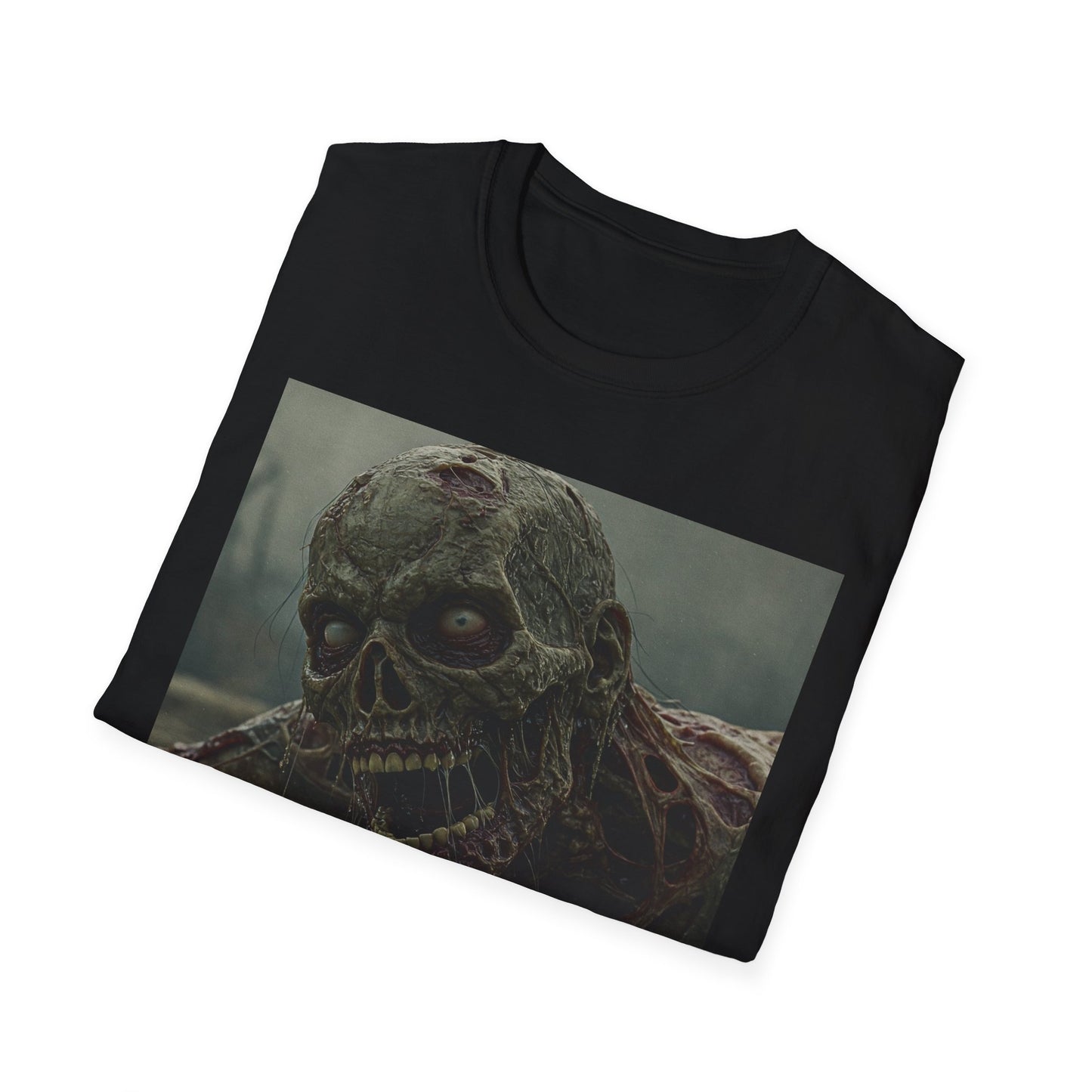 Creepy Skeleton Unisex Softstyle T-Shirt - Perfect for Halloween and Horror Fans