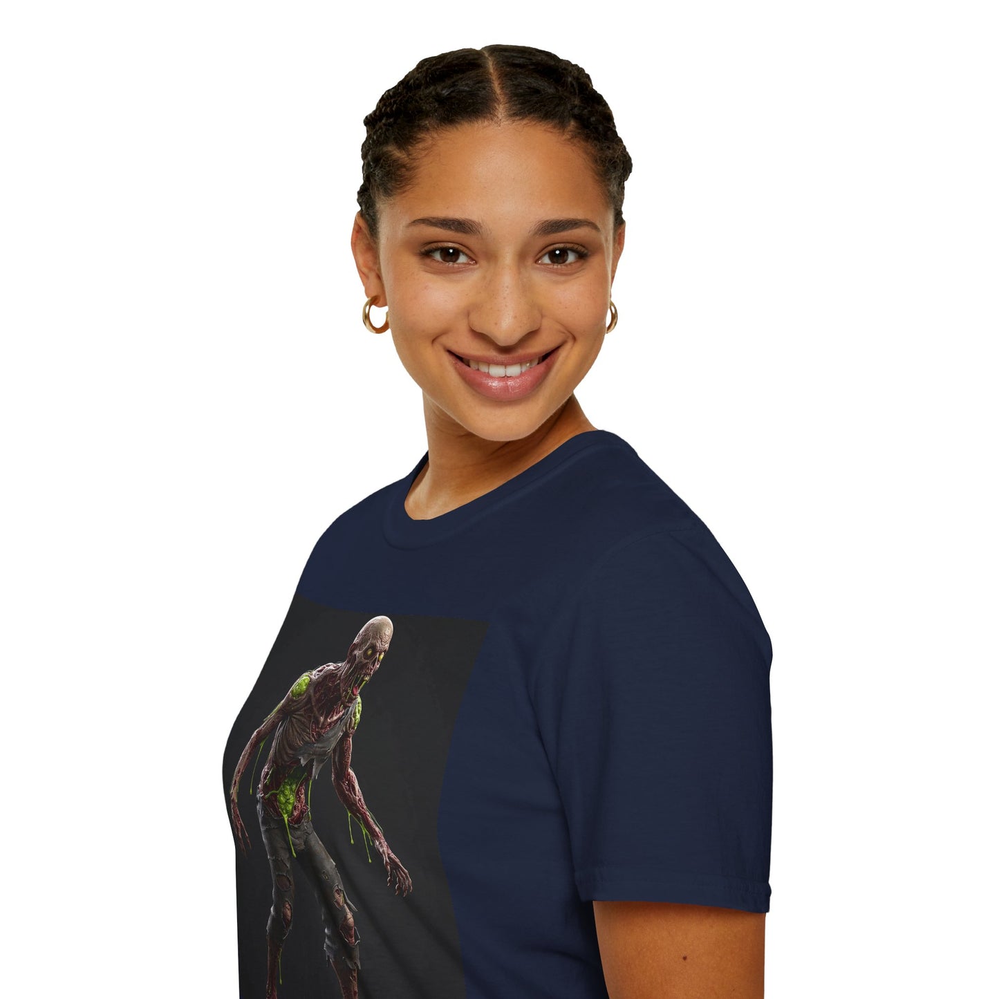 Zombie Graphic Unisex Softstyle T-Shirt - Perfect for Halloween and Horror Fans