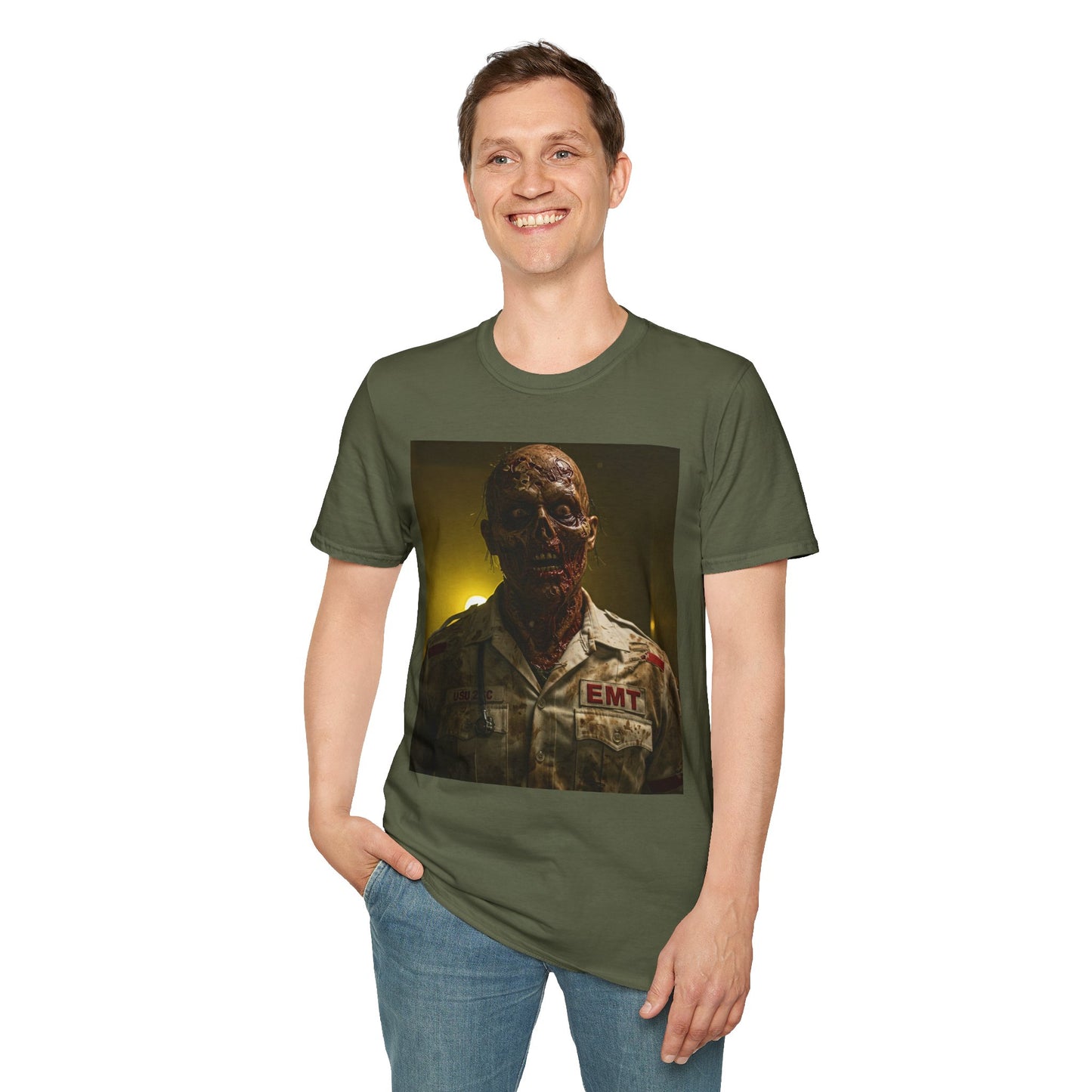 Zombie EMT Unisex Softstyle T-Shirt - Horror Apparel for Halloween