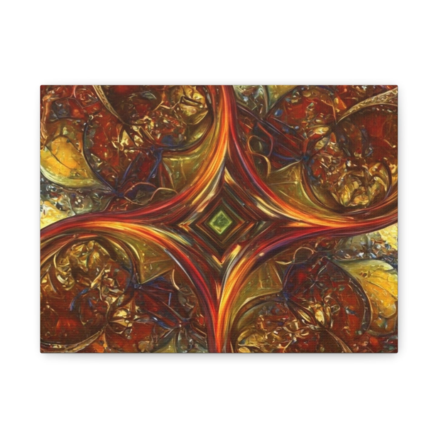 Abstract Art Matte Canvas Wall Decor - Vibrant Fractal Design, Colorful Home Accent
