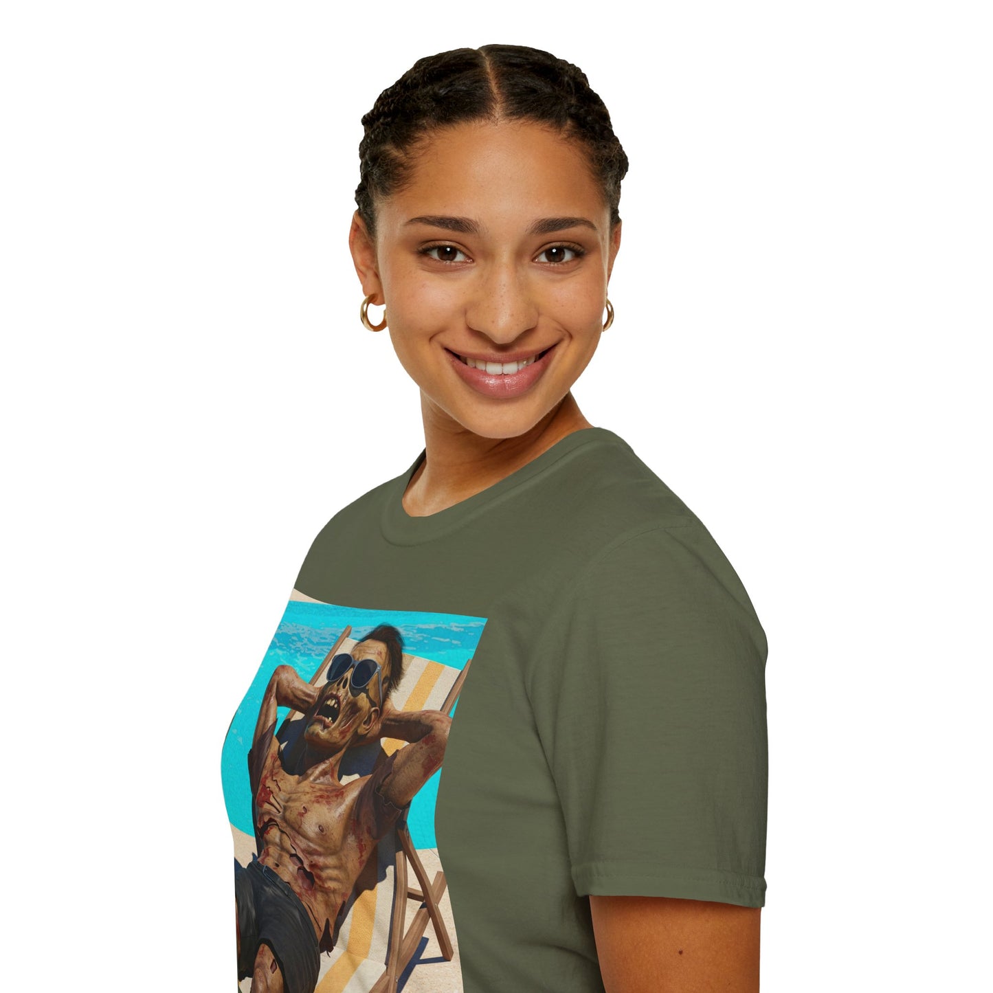 Zombie Relaxation Unisex Softstyle T-Shirt - Perfect for Halloween and Casual Outings