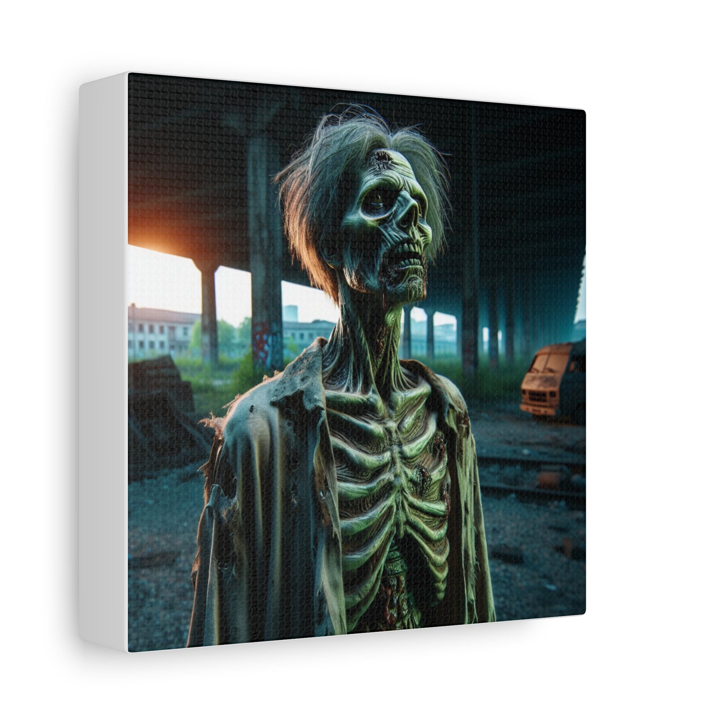 Creepy Skeleton Wall Art | Matte Canvas Decor for Halloween & Gothic Lovers
