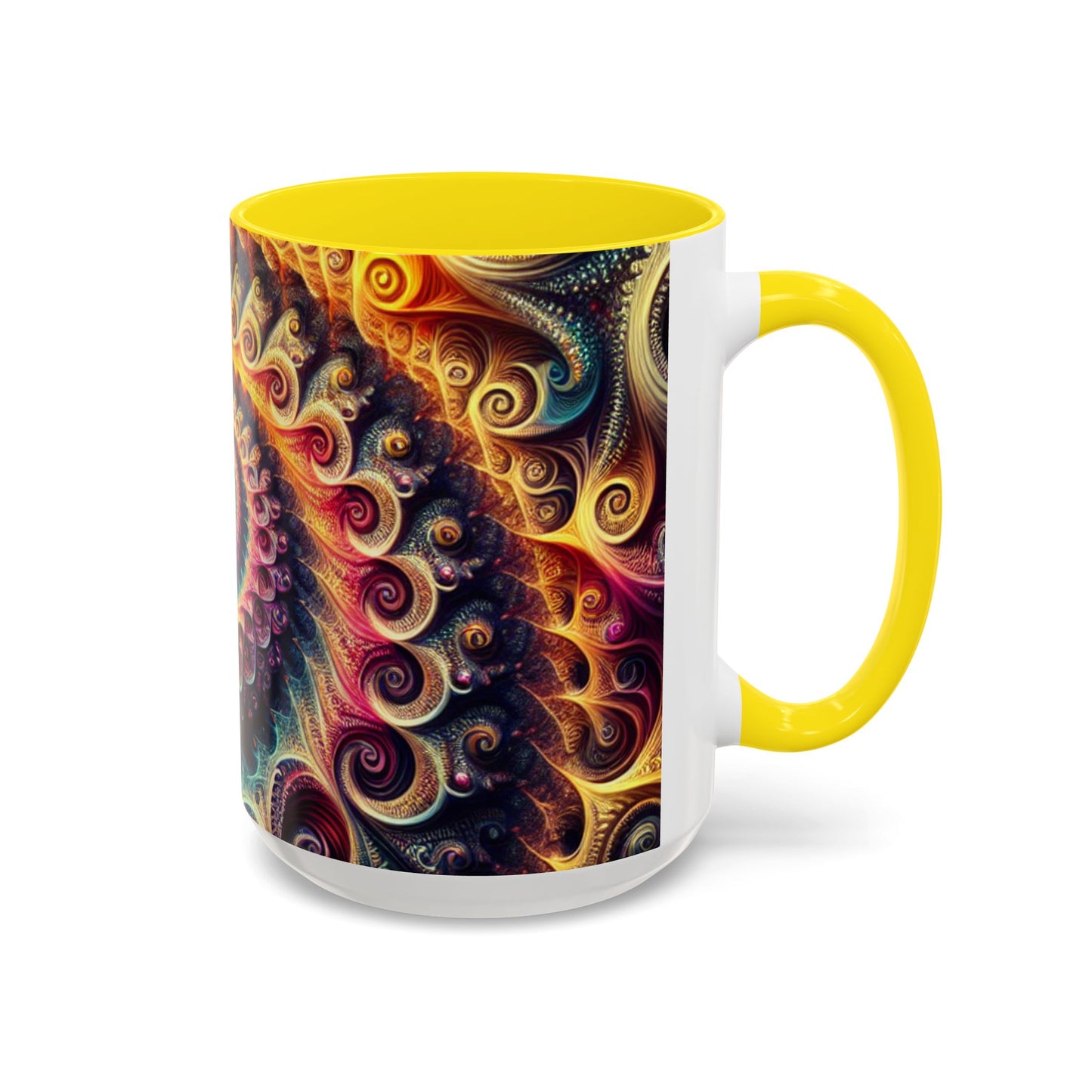 Colorful Swirl Accent Coffee Mug - Unique Spiral Design for Art Lovers