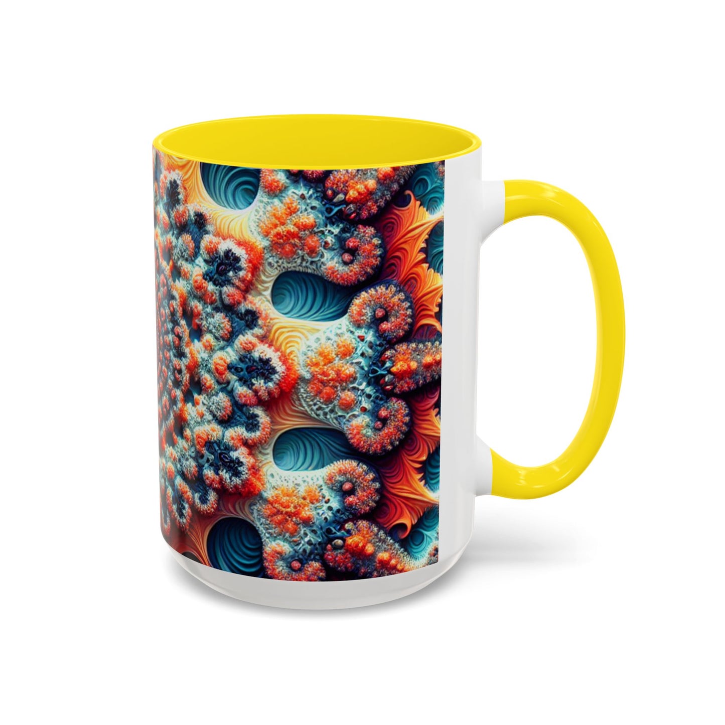 Vibrant Kaleidoscope Accent Coffee Mug - 11oz & 15oz
